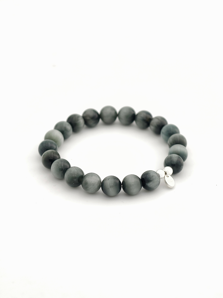 Hawk's Eye 925 Sterling Silver Energy Bracelet