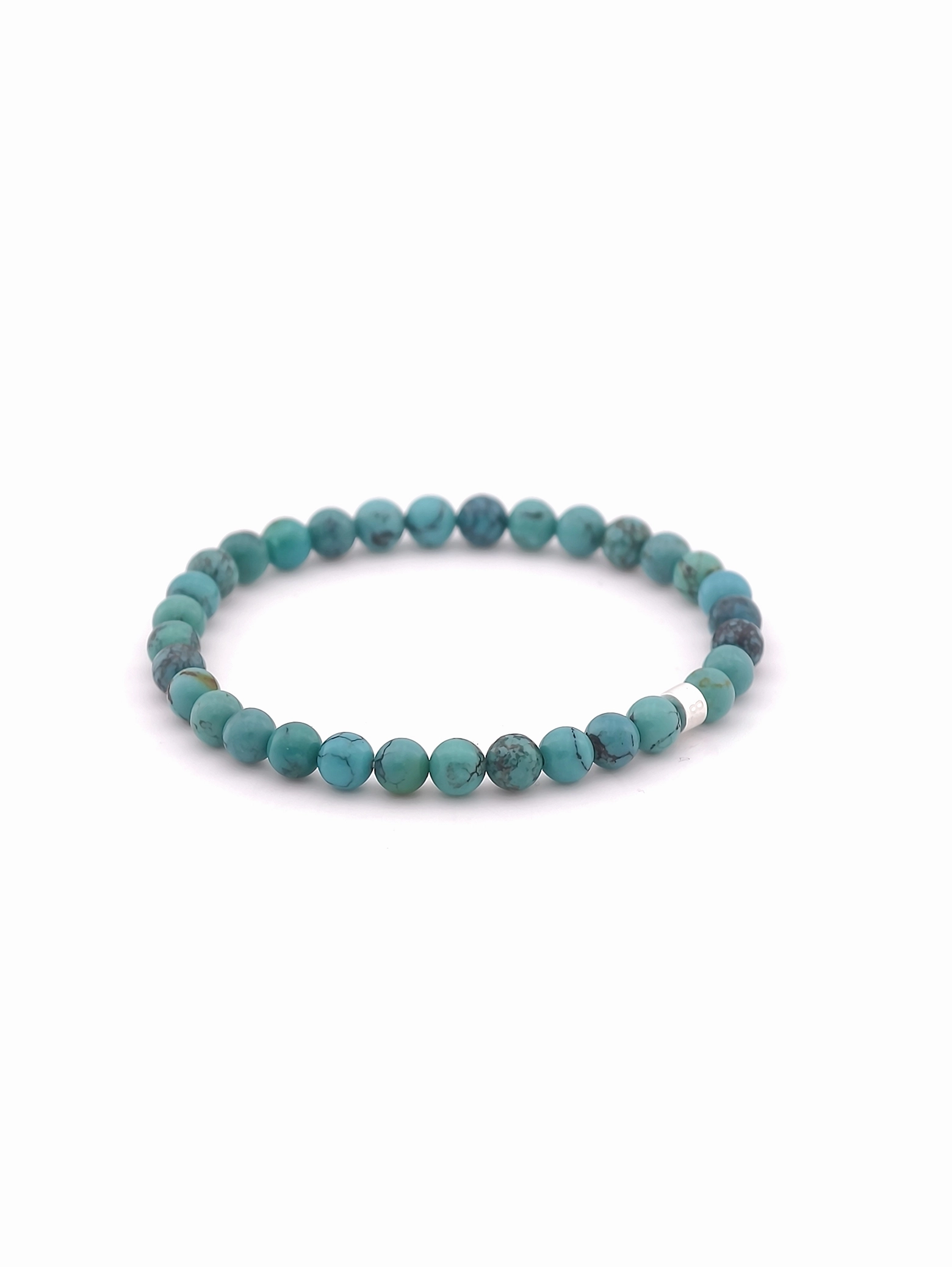 Spiderweb Turquoise Energy Bracelet with 925 Silver Tubes