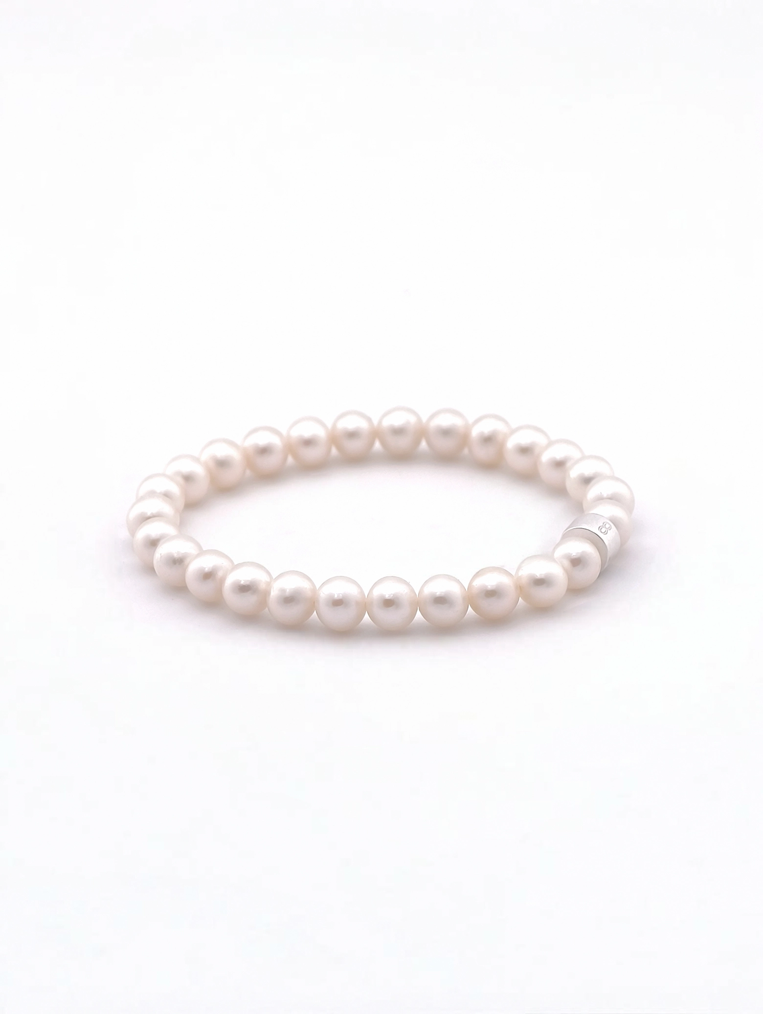 Freshwater Pearl Bracelet with 925 Silver Tubes