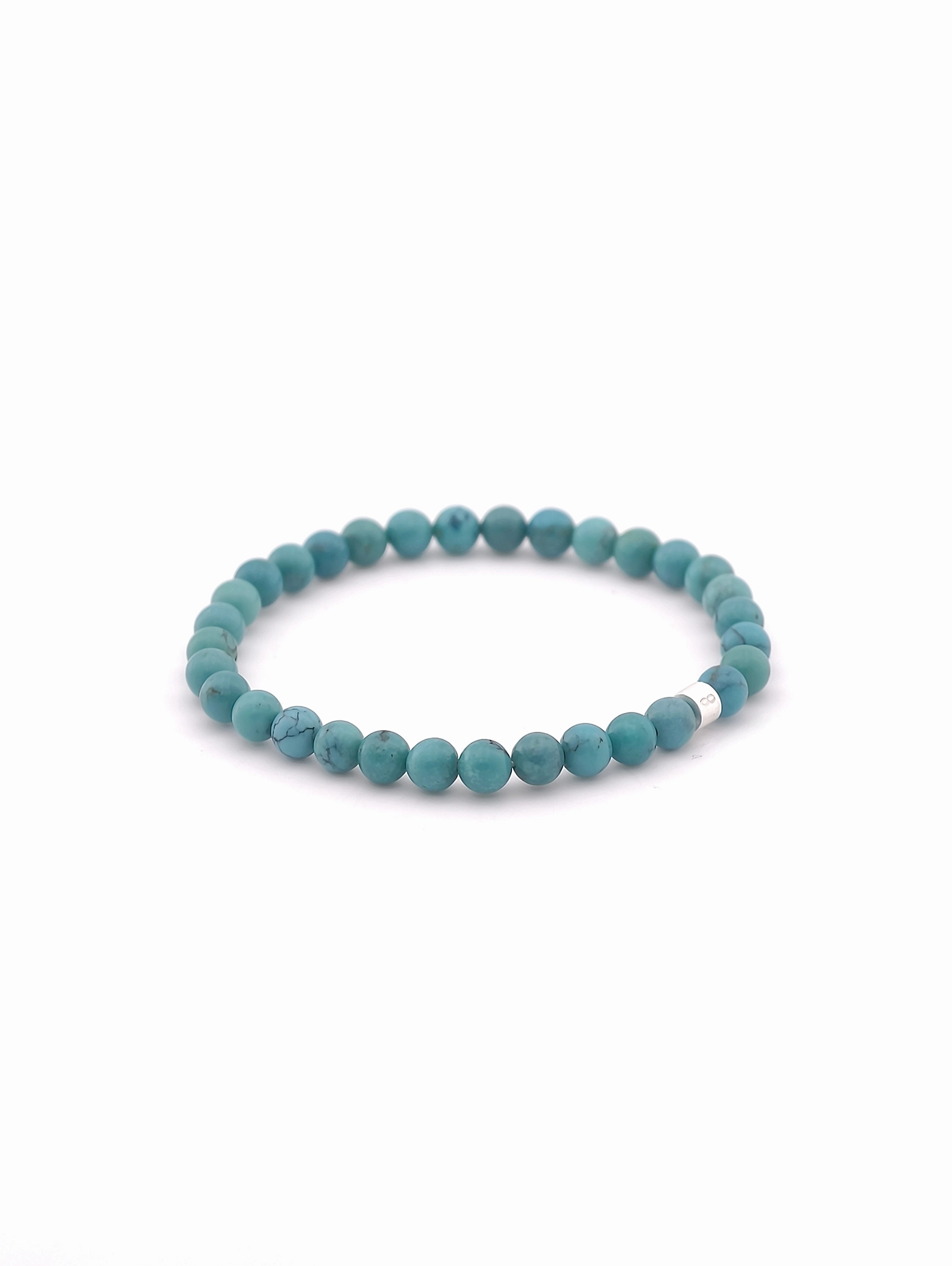 Premium Blue Turquoise Energy Bracelet with 925 Silver Tubes