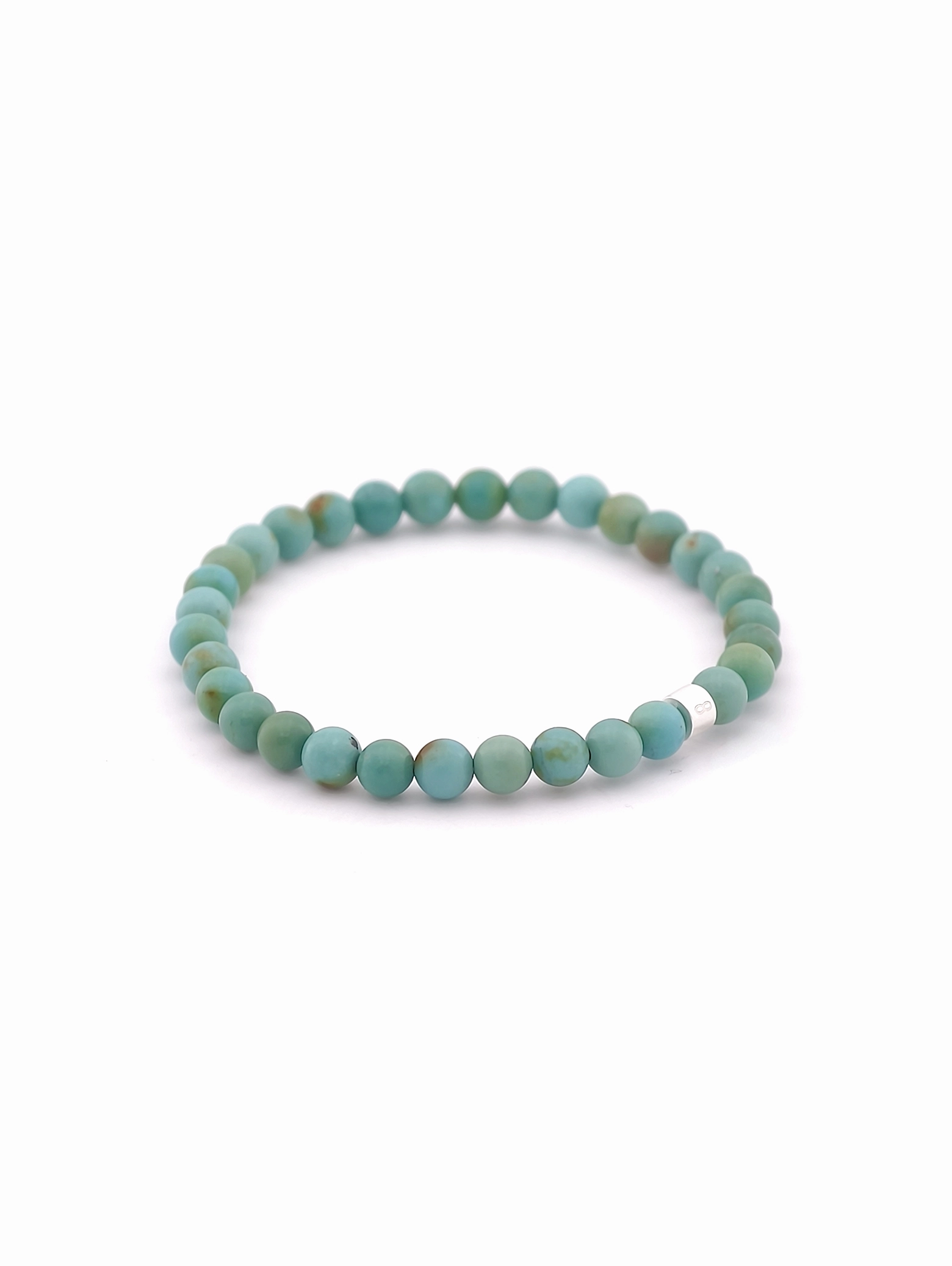 Premium Green Turquoise Energy Bracelet with 925 Silver Tubes