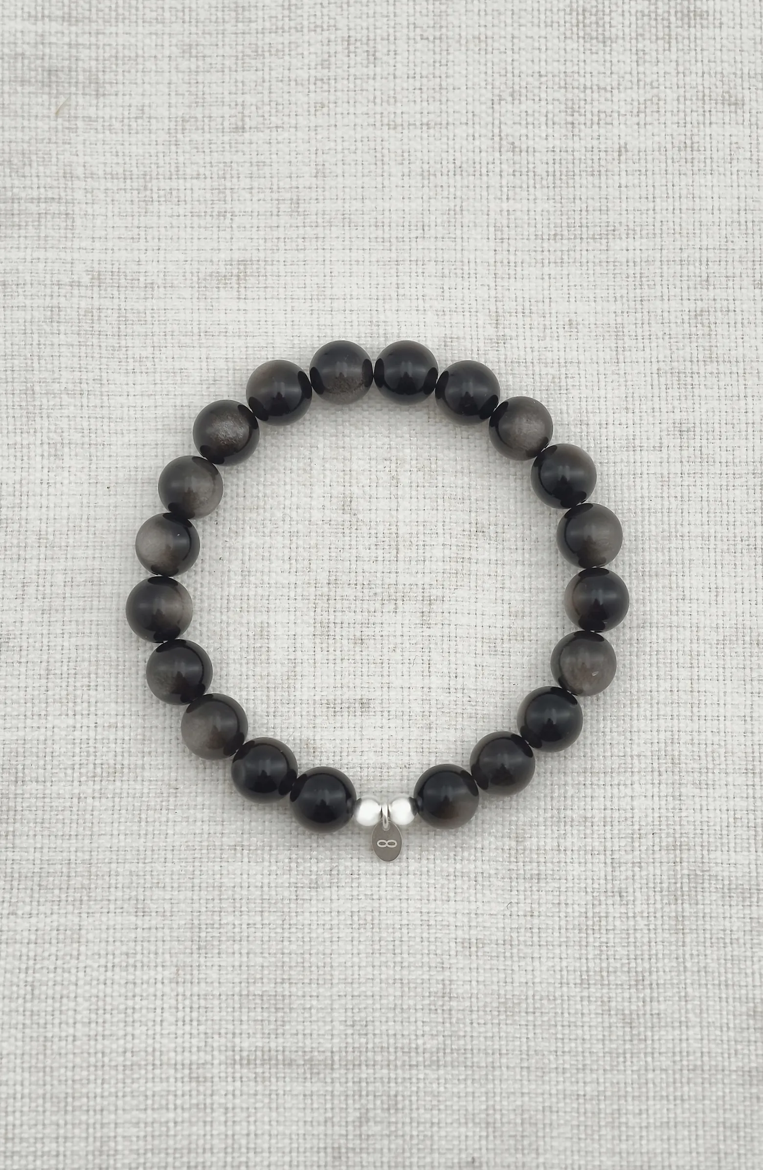 Silver Sheen Obsidian 925 Sterling Silver Energy Bracelet
