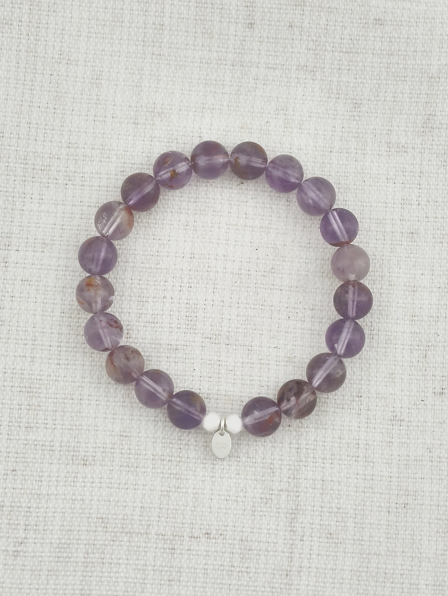 Purple Phantom Quartz 925 Sterling Silver Energy Bracelet