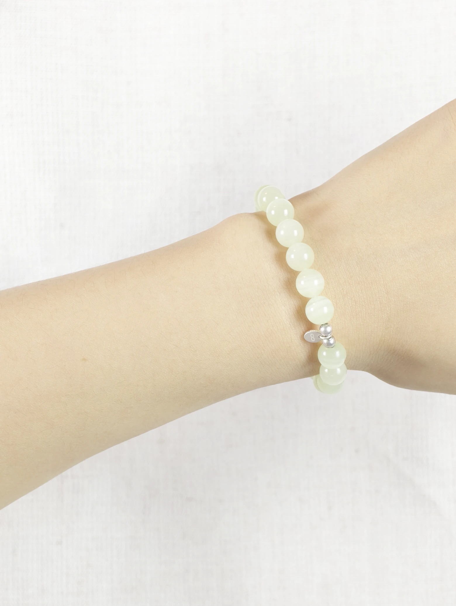 Green Banded Agate 925 Sterling Silver Energy Bracelet