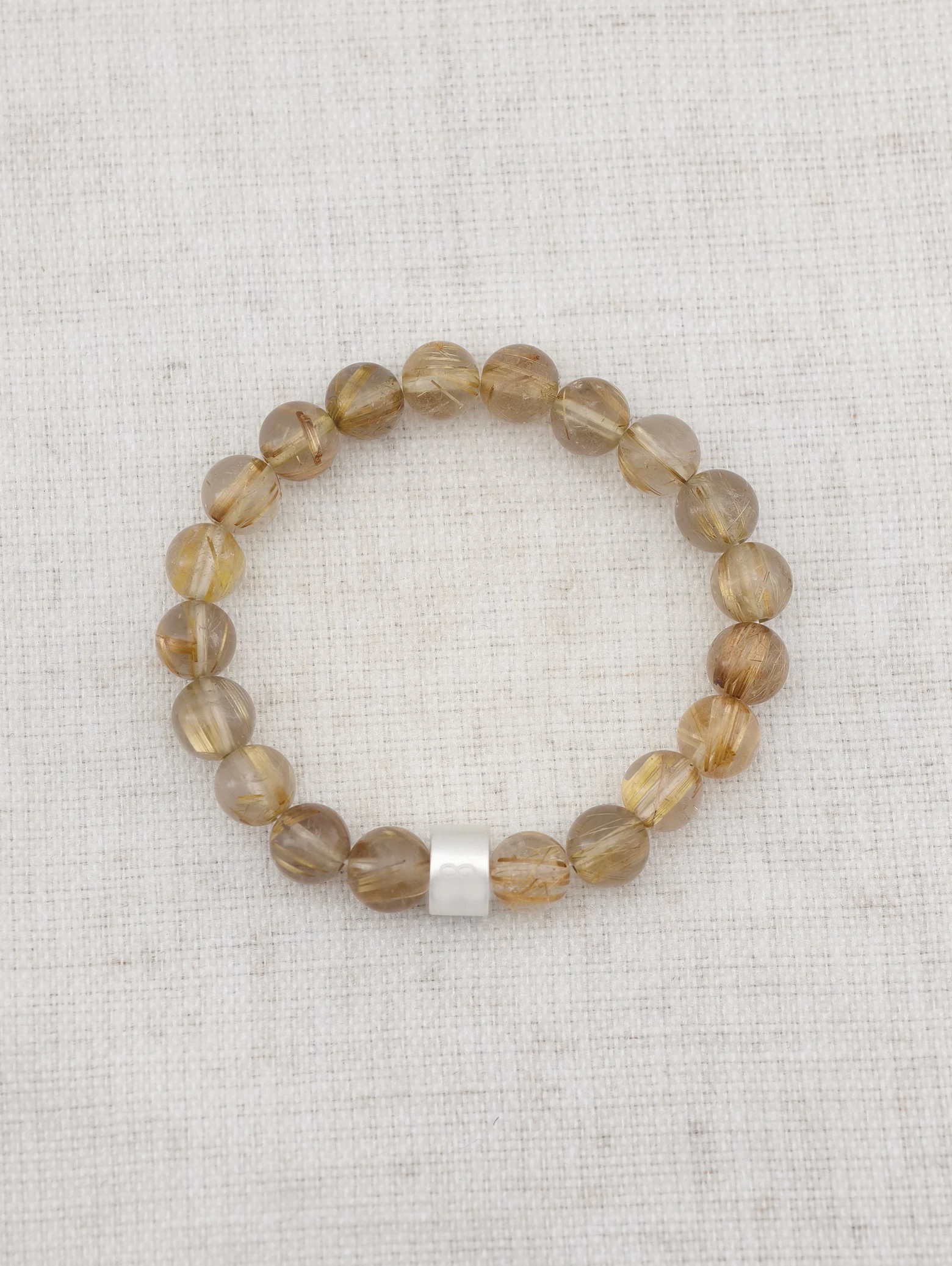 Premium Gold Rutilquarz Armband mit 925er Silber Röhrchen