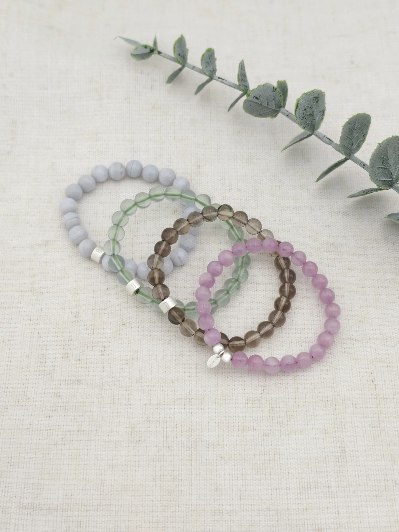Pastell-Transformation Edelstein Armband-Set mit 925 Silber