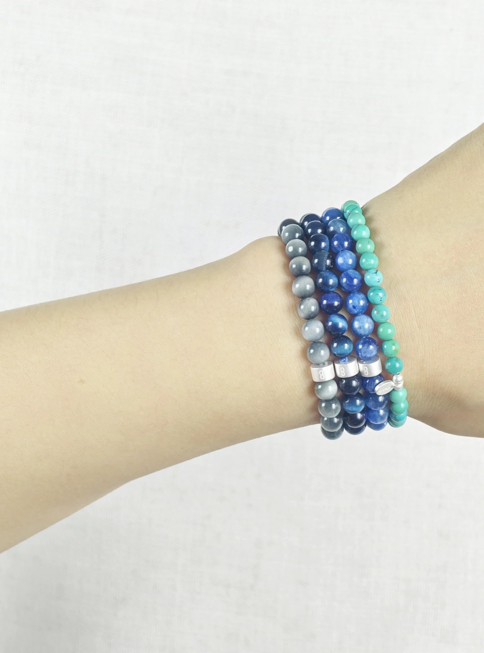 Auge der Einsicht Edelstein Armband-Set mit 925 Silber