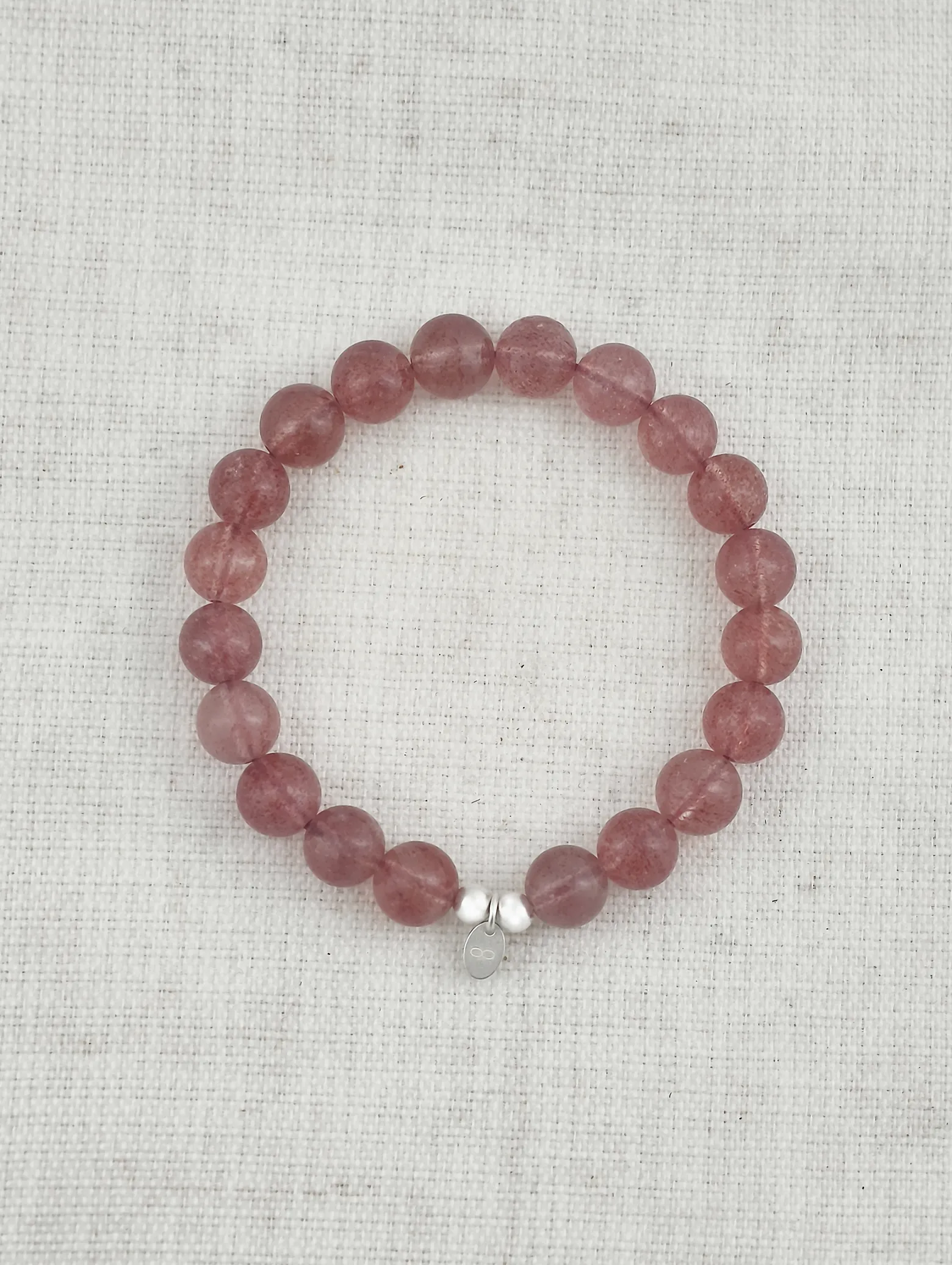 Pulsera de Cuarzo Fresa y Plata de Ley 925