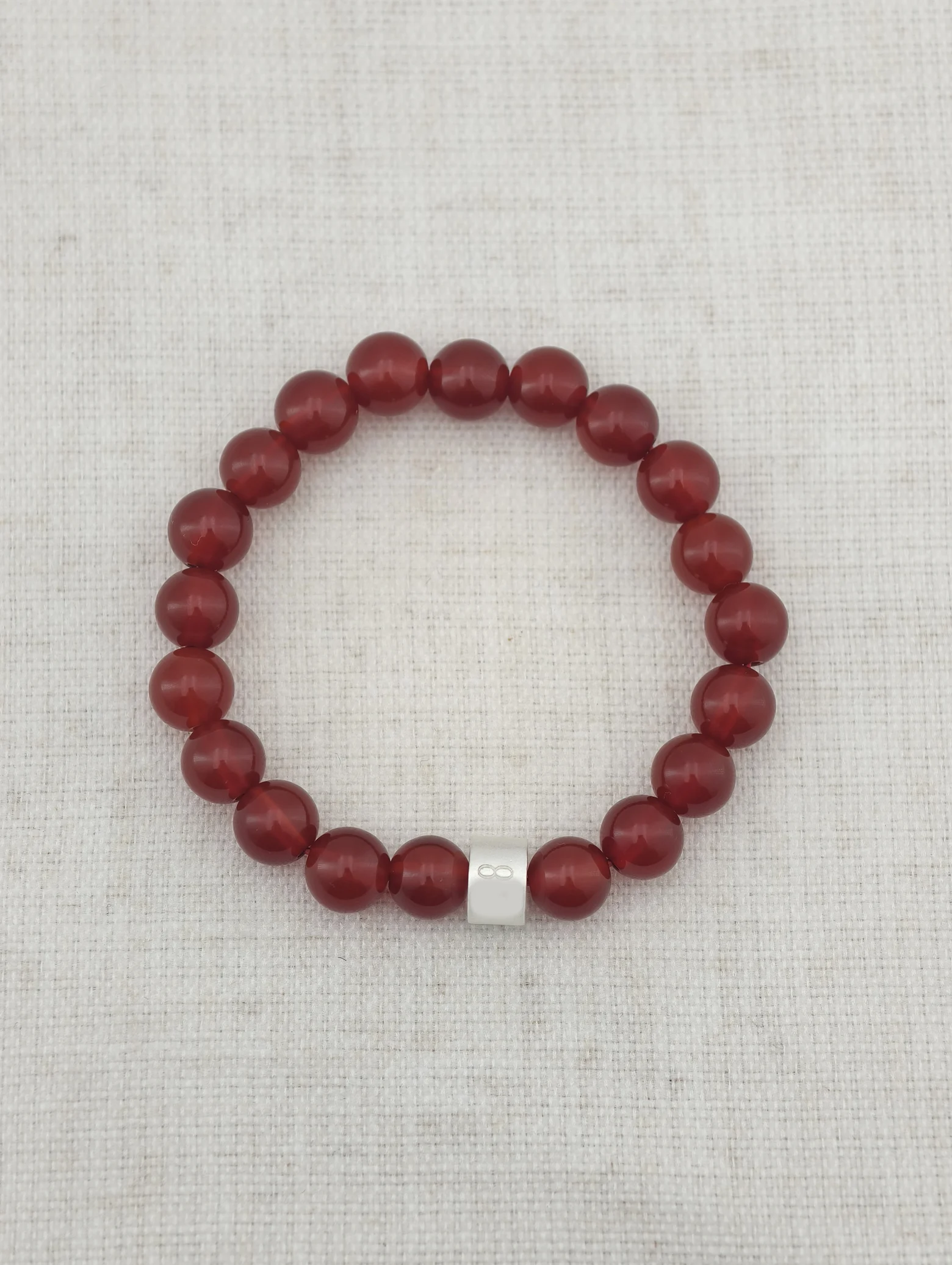 Pulsera de Ágata Roja con Tubos de Plata 925