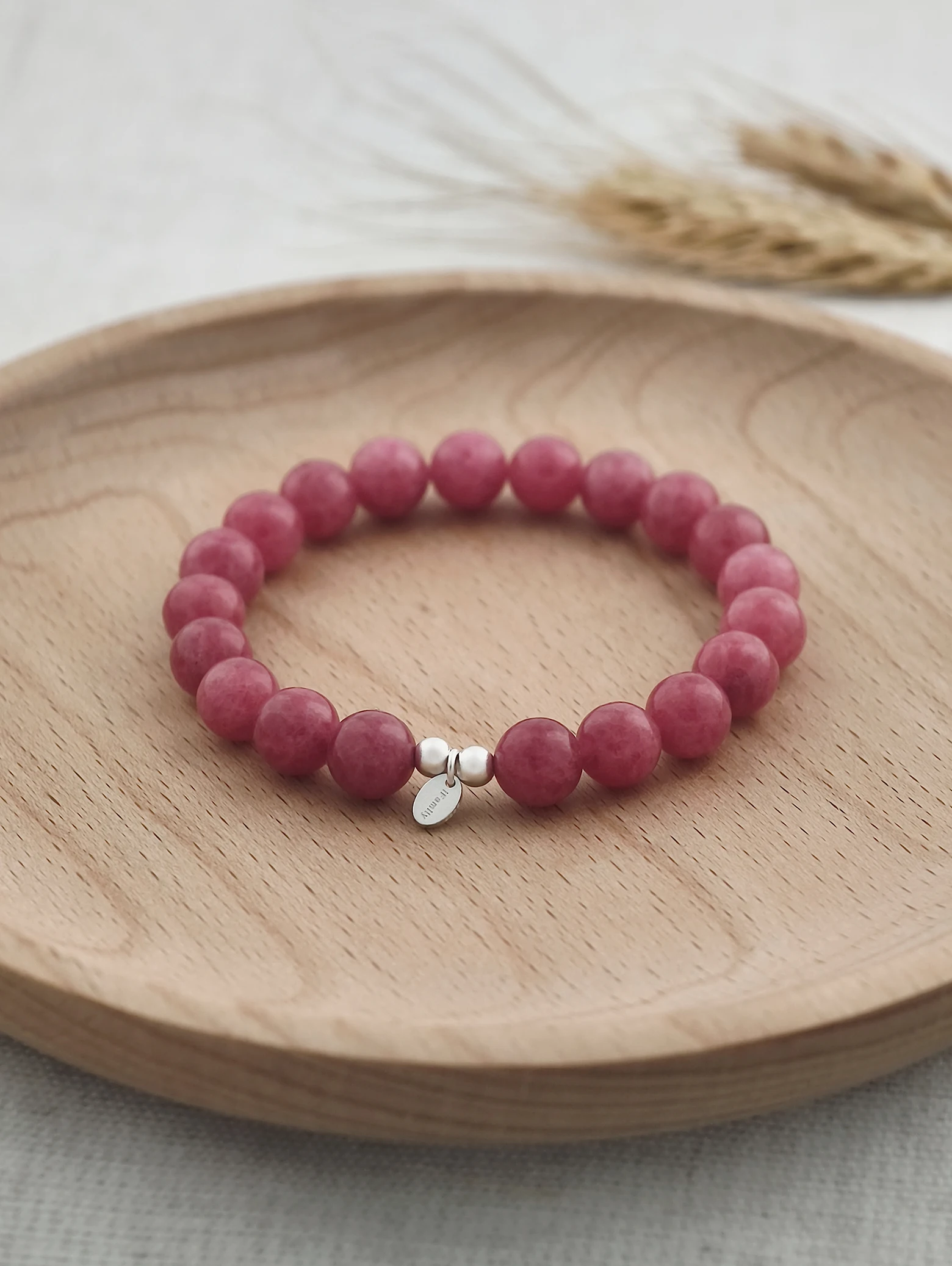 Rhodonite 925 Sterling Silver Energy Bracelet