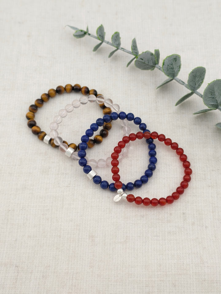 Inner Balance Gemstone & 925 Silver Bracelet Stack