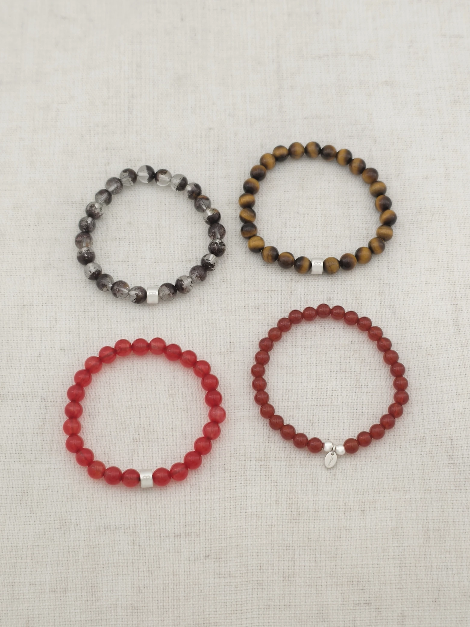 Set de Pulseras de Gemas Coraje Ardiente con Plata 925