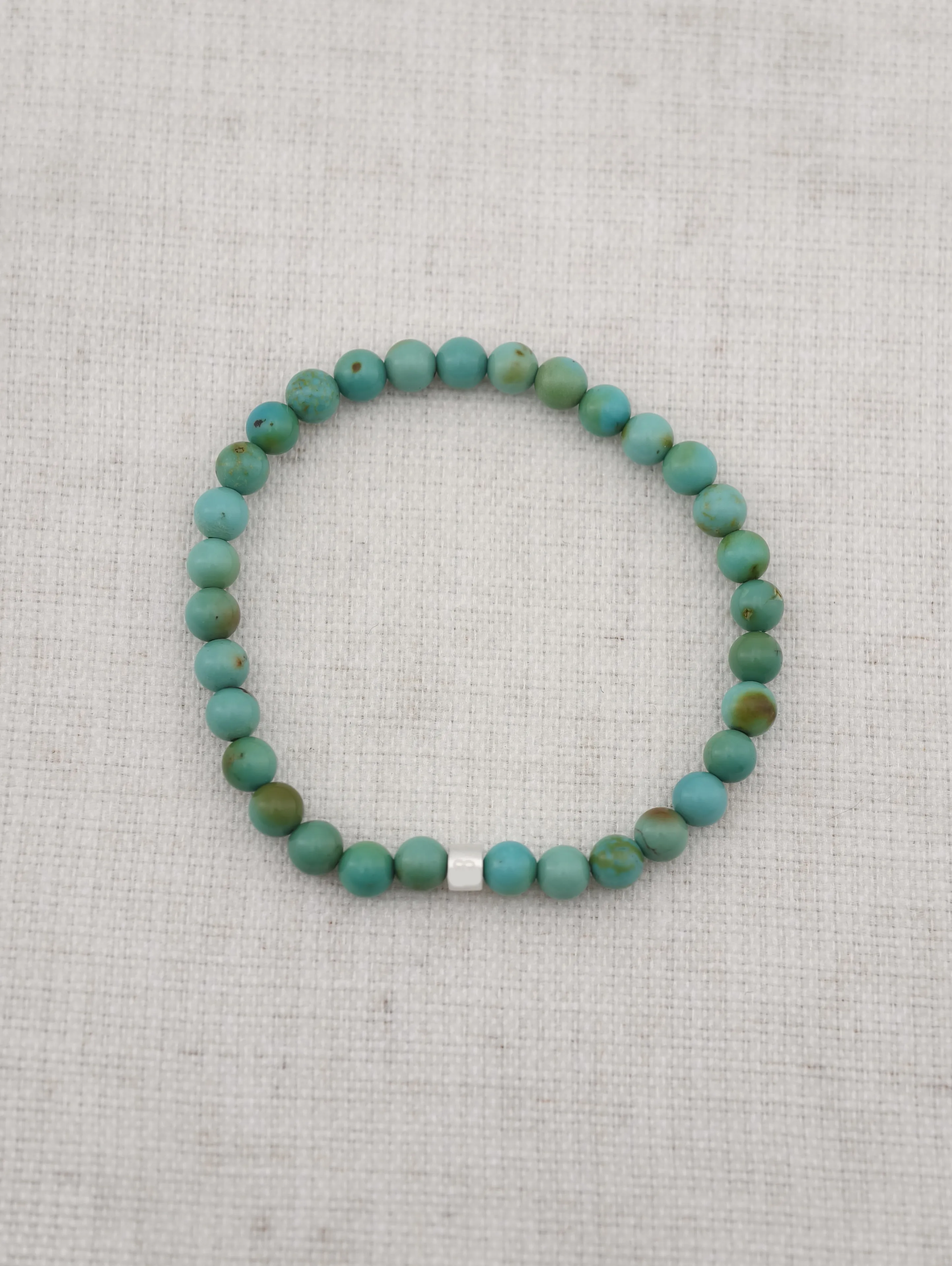 Premium Green Turquoise Energy Bracelet with 925 Silver Tubes
