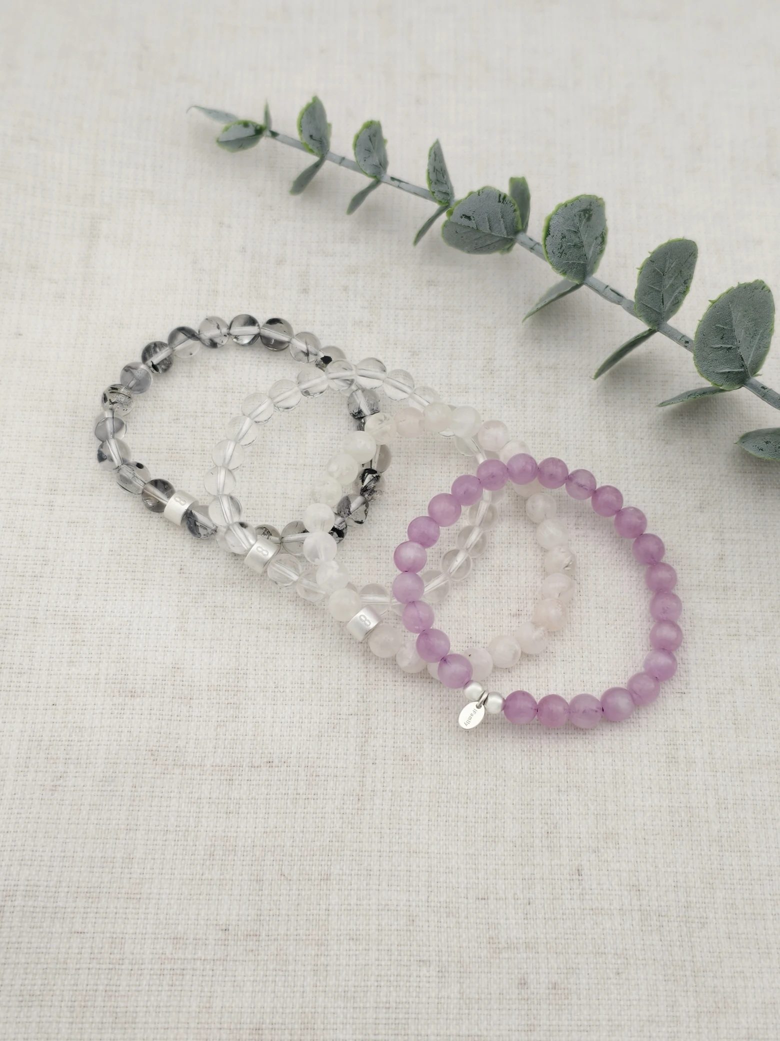 Conscious Awakening Gemstone & 925 Silver Bracelet Stack