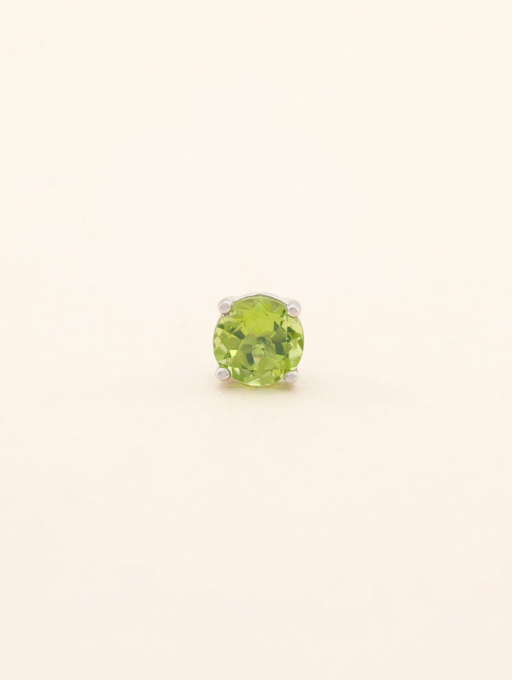 Pendientes Solitario Peridoto Natural 4 Garras Plata 925