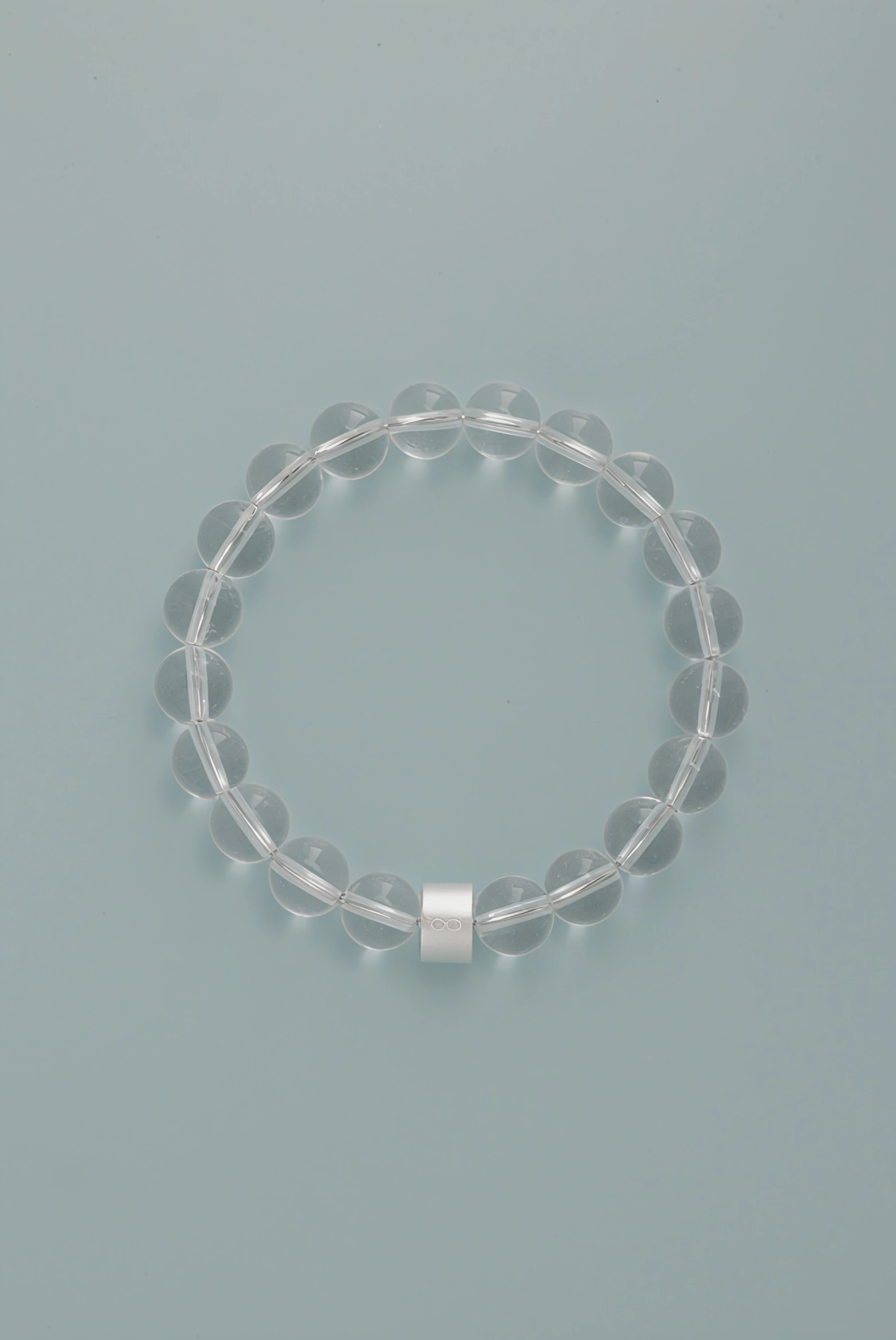 Pulsera de Cristal de Roca con Tubos de Plata 925