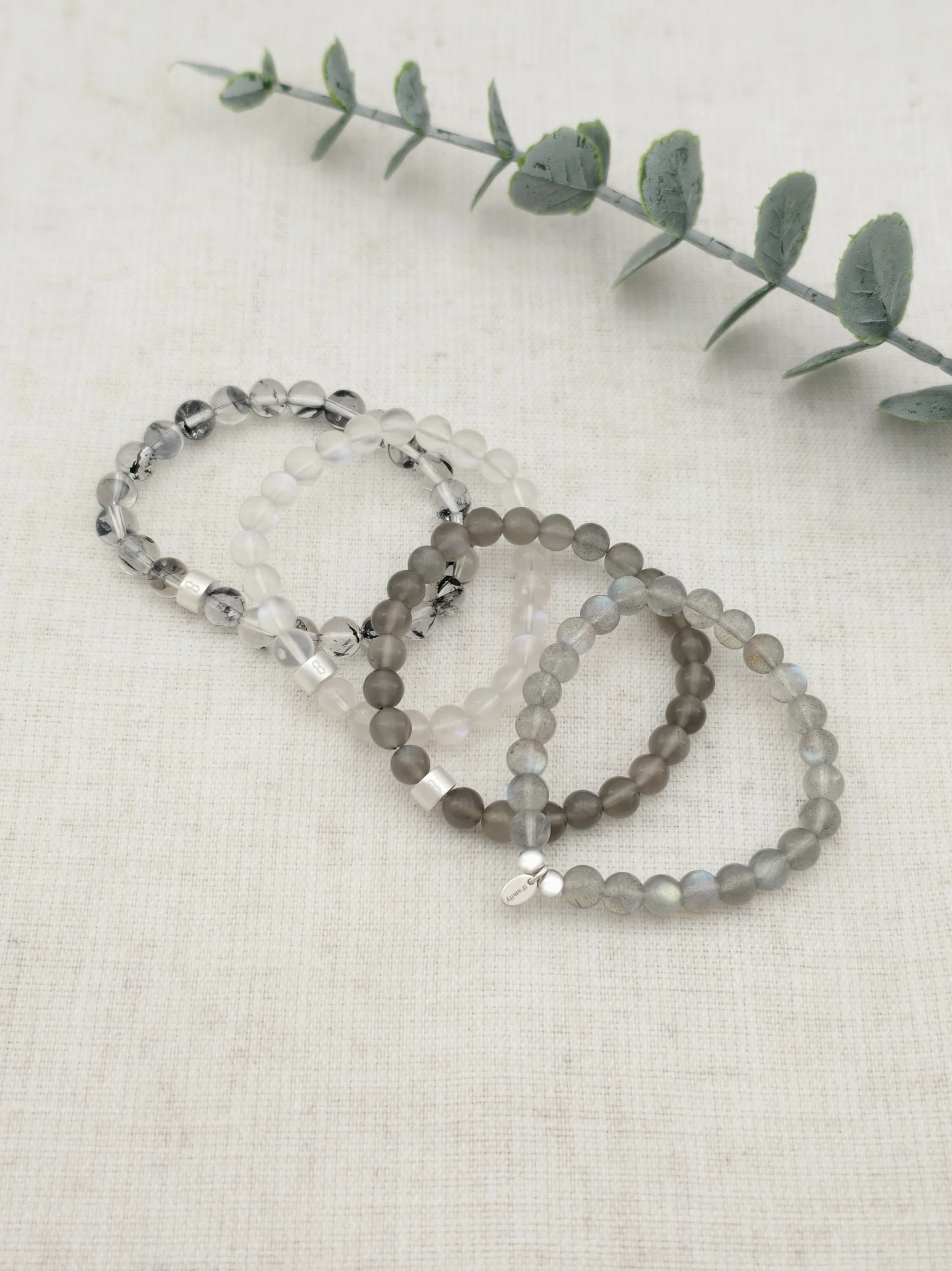 Mondlicht-Göttin Edelstein Armband-Set mit 925 Silber