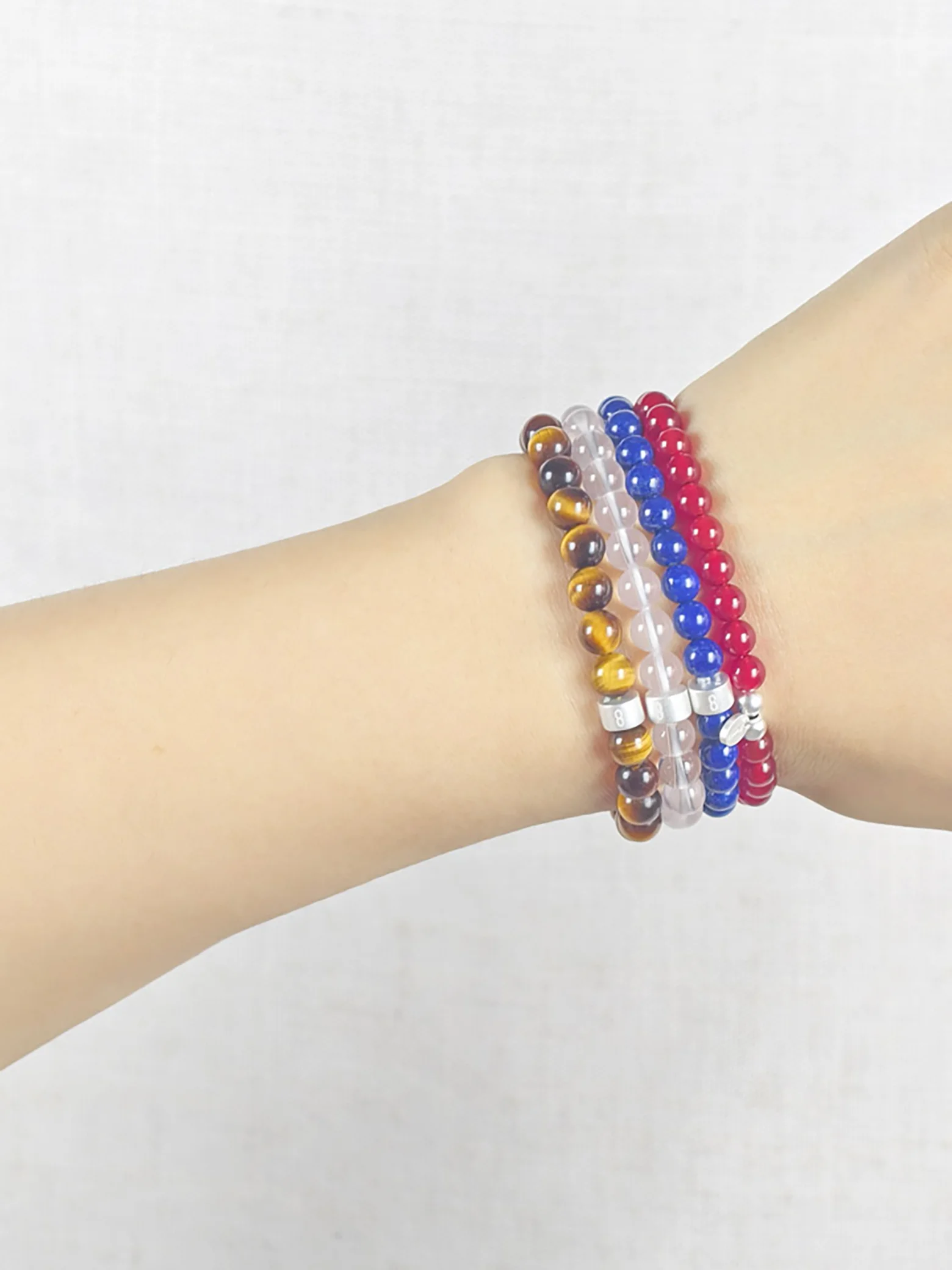 Innere Balance Edelstein Armband-Set mit 925 Silber