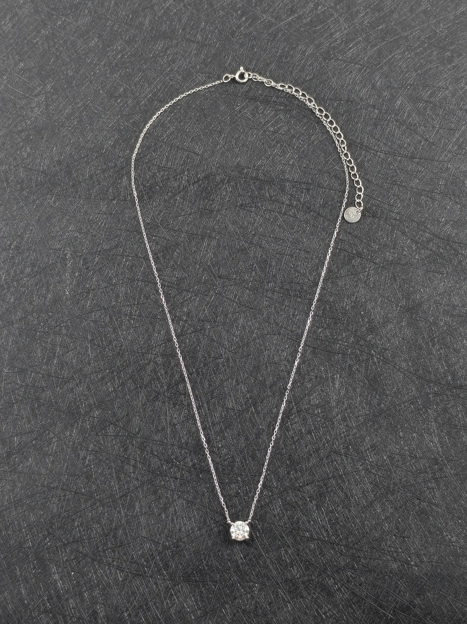 Collier Pendentif Solitaire Moissanite 4 Griffes Argent 925