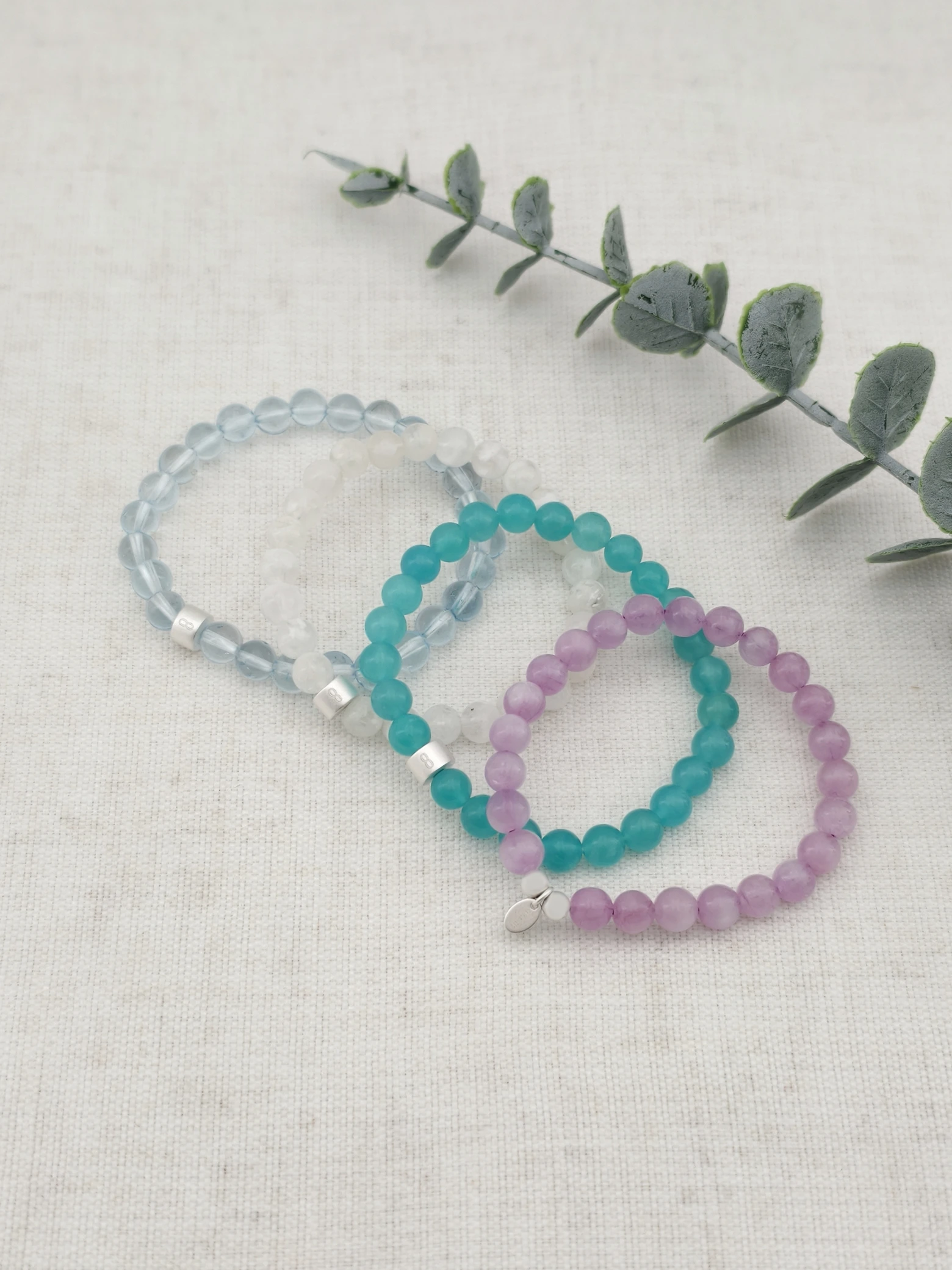 Set de Pulseras Acuario Gemas & Plata 925