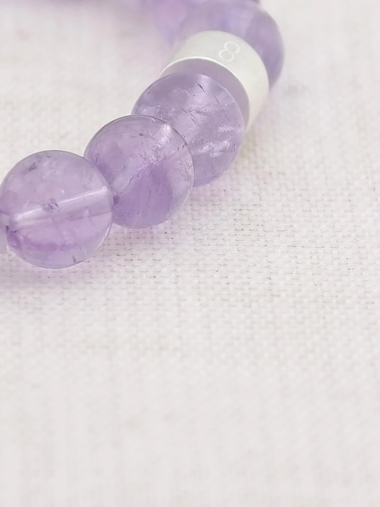Lavendel-Amethyst-Armband mit 925er Silber Röhrchen