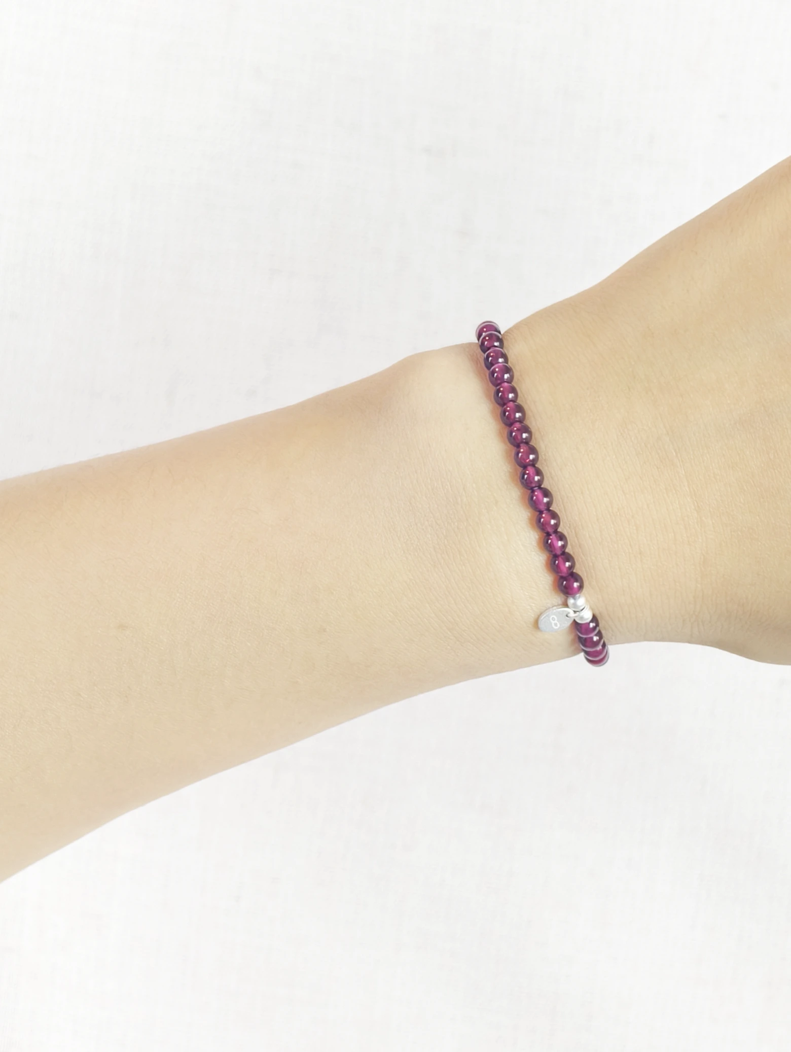 Premium Rhodolith Granat 925er Sterlingsilber Armband