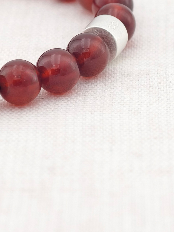 Bracelet Grenat Spessartine avec Tubes en Argent 925