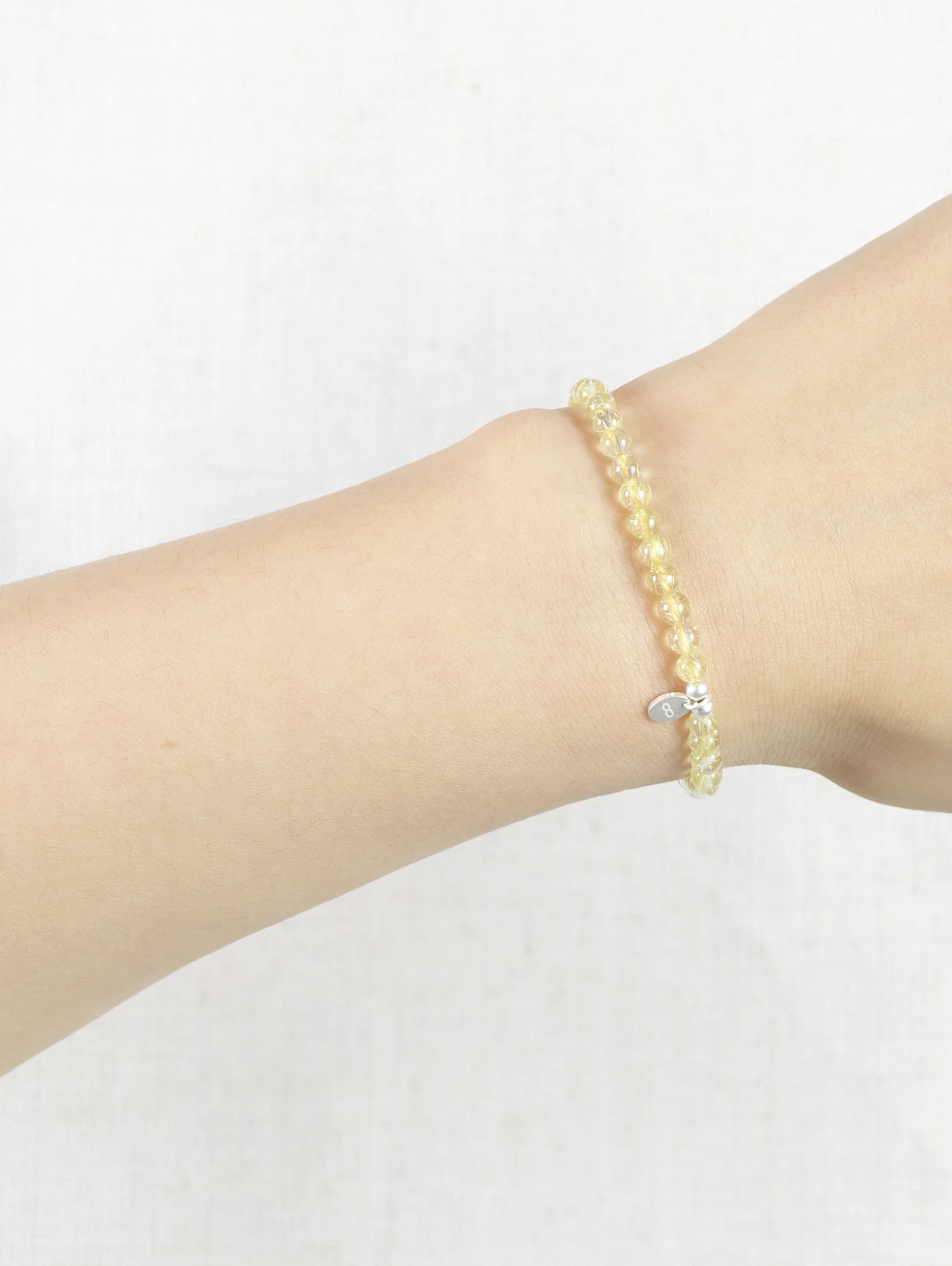 Gold Rutilated Quartz 925 Sterling Silver Energy Bracelet