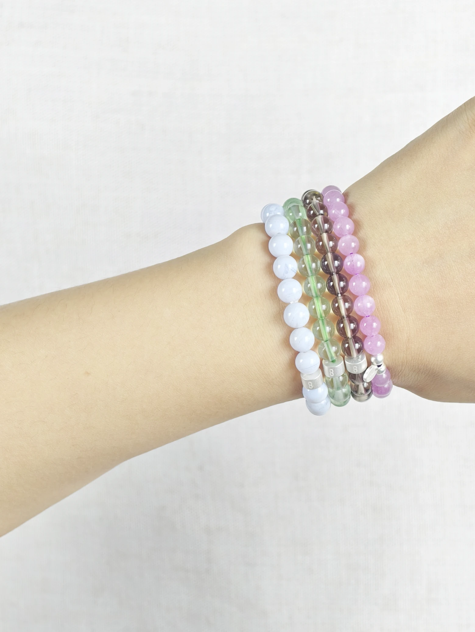 Pastell-Transformation Edelstein Armband-Set mit 925 Silber