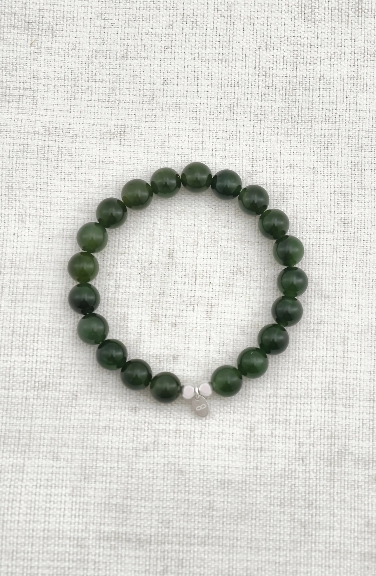 Seidenstraßen-Grünjade 925er Sterlingsilber Armband