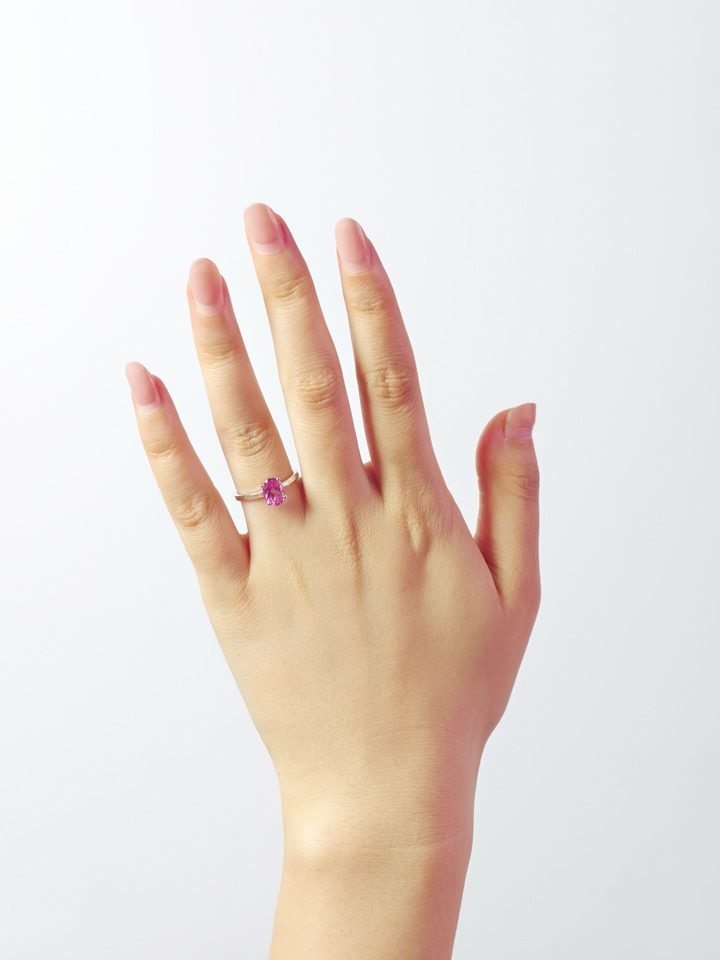 Bague Solitaire Topaze Rose Naturelle Ovale 6 x 8 mm 4 Griffes Argent 925