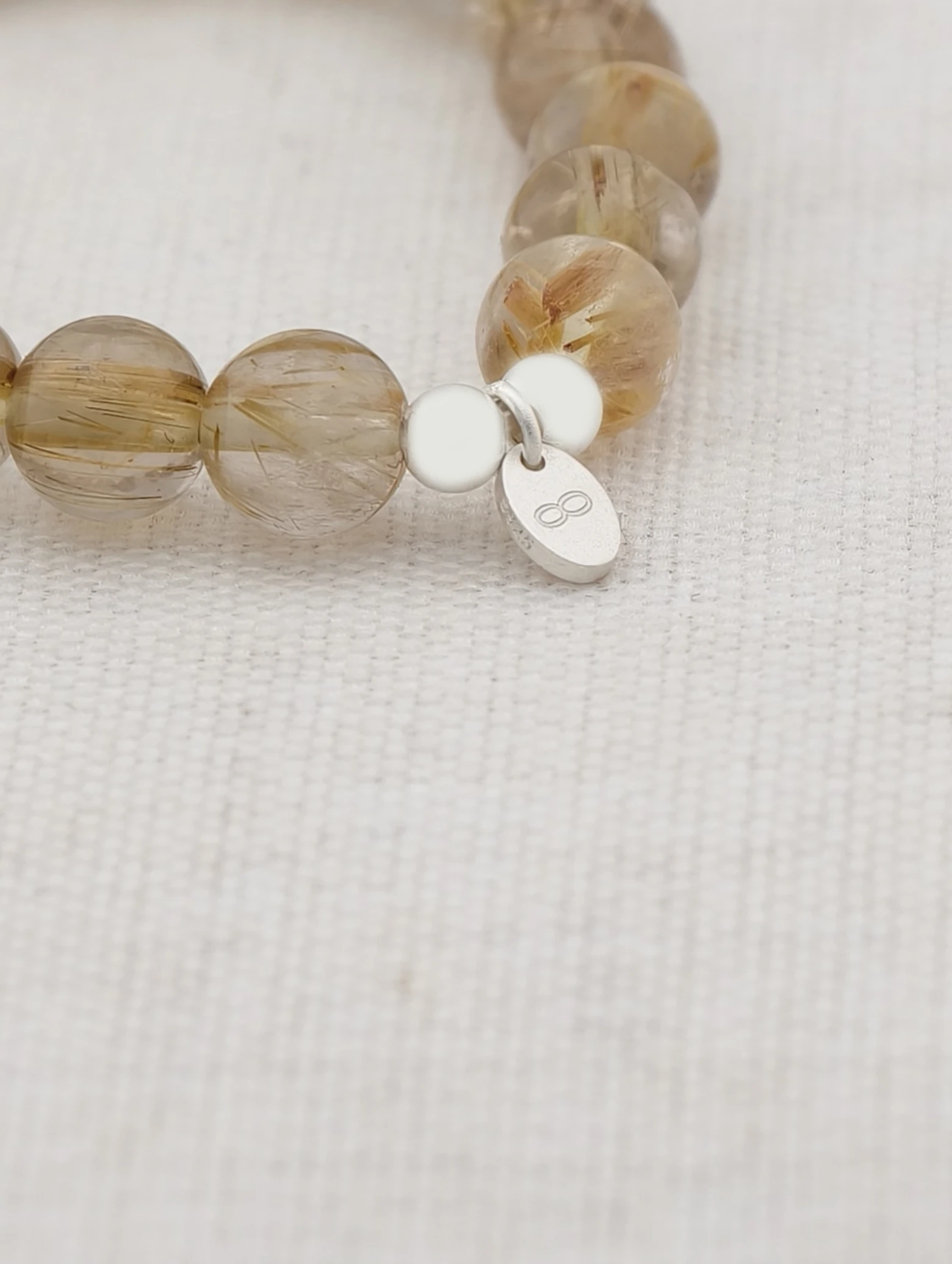 Premium Golden Rutilated Quartz 925 Sterling Silver Energy Bracelet