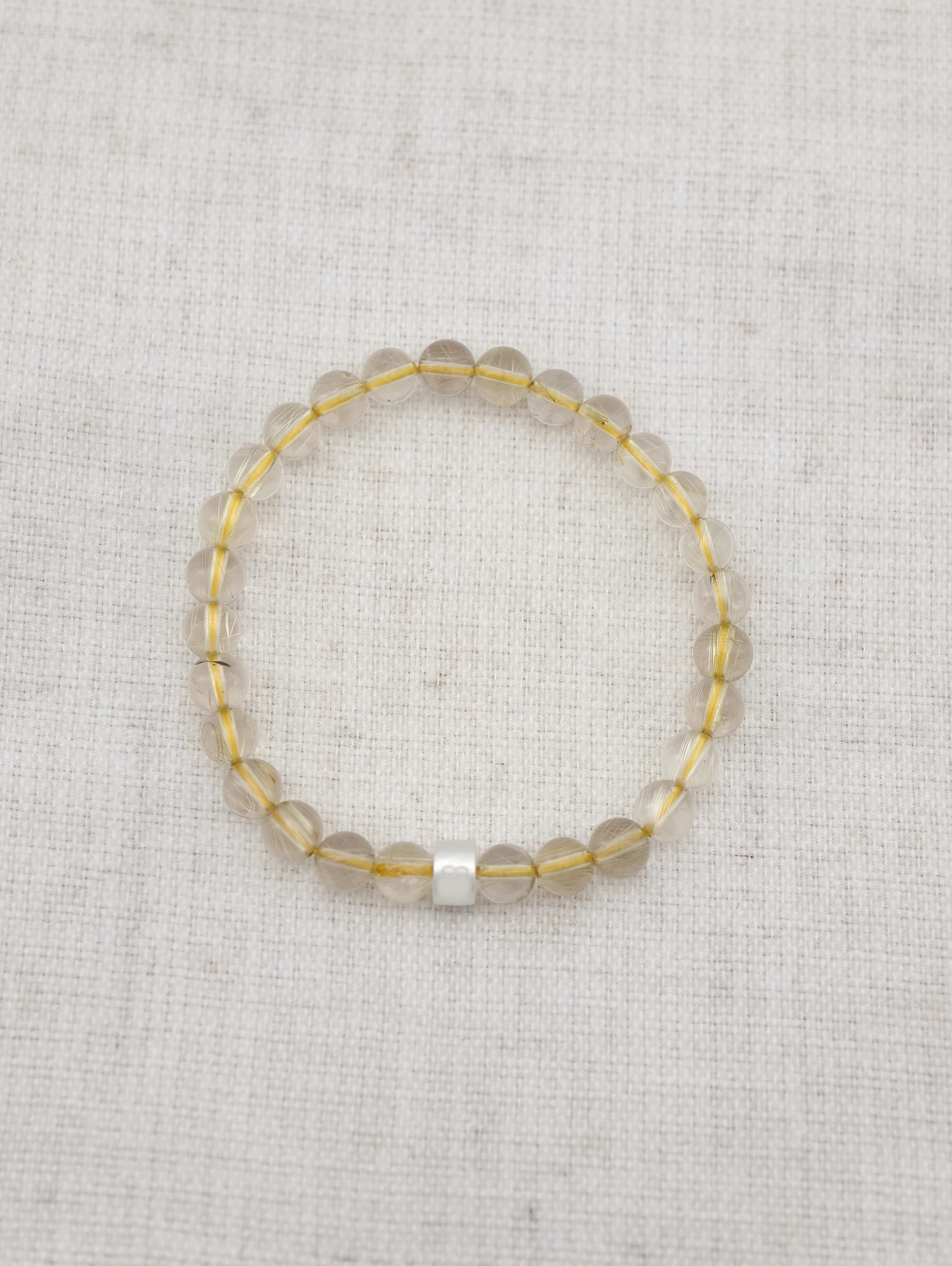 Gold-Rutilquarz-Armband mit 925er Silber Röhrchen