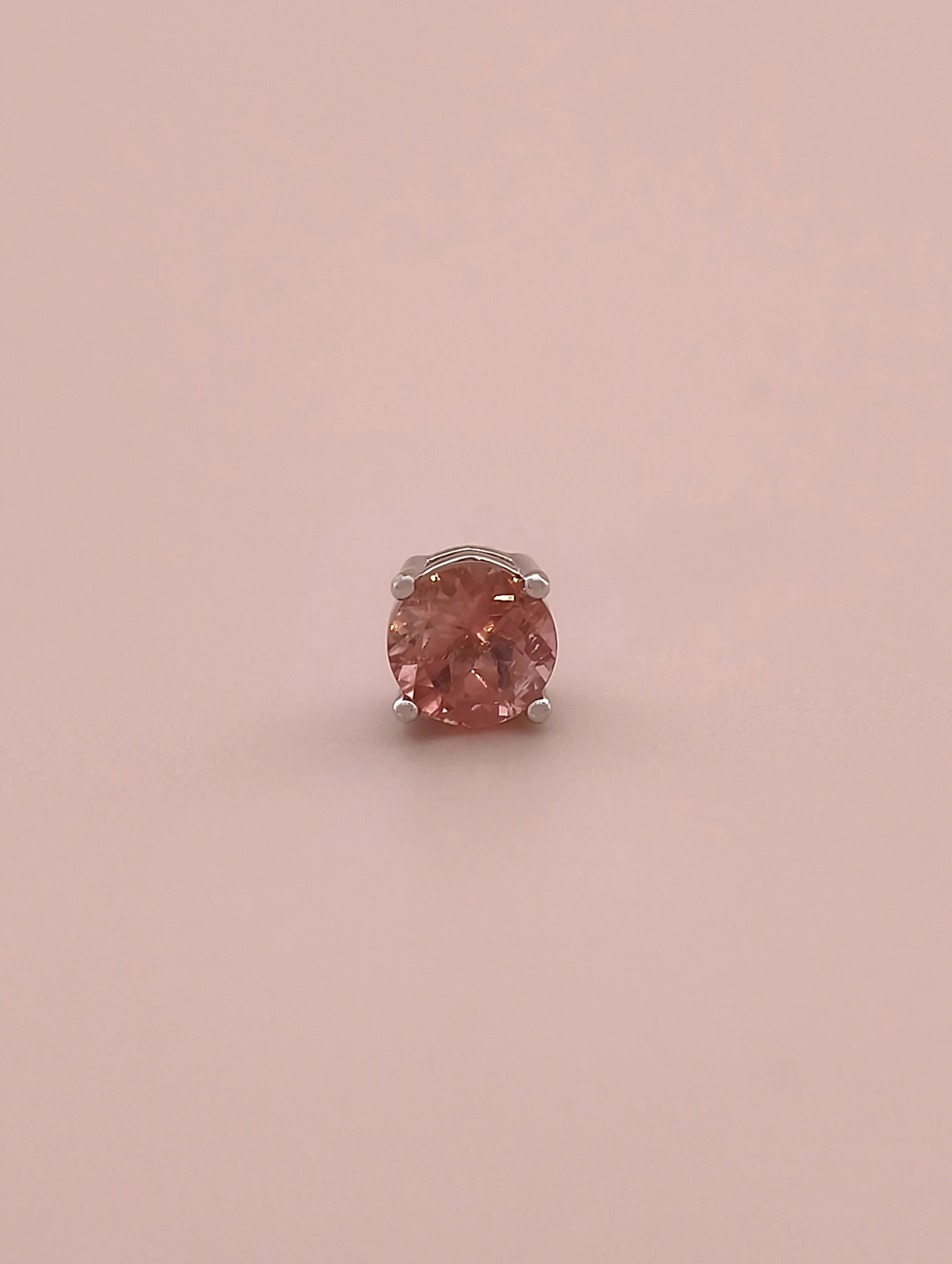 Natural Pink Tourmaline 4-Prong Solitaire S925 Stud Earrings