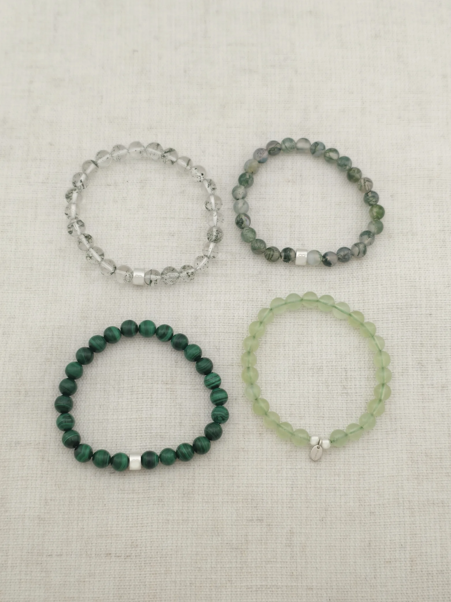 Balance & Wohlstand Edelstein Armband-Set mit 925 Silber