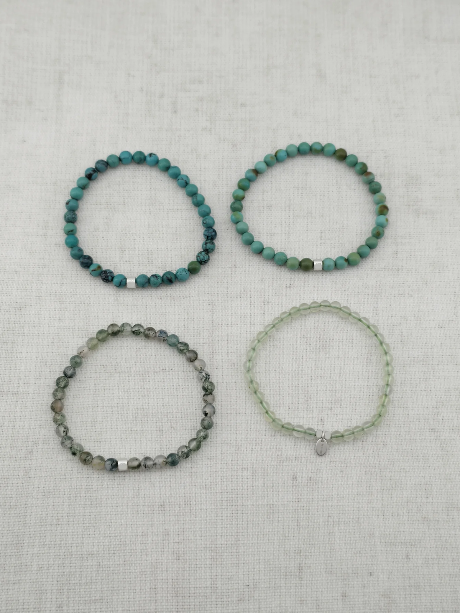 Tropical Refresh Gemstone & 925 Silver Bracelet Stack