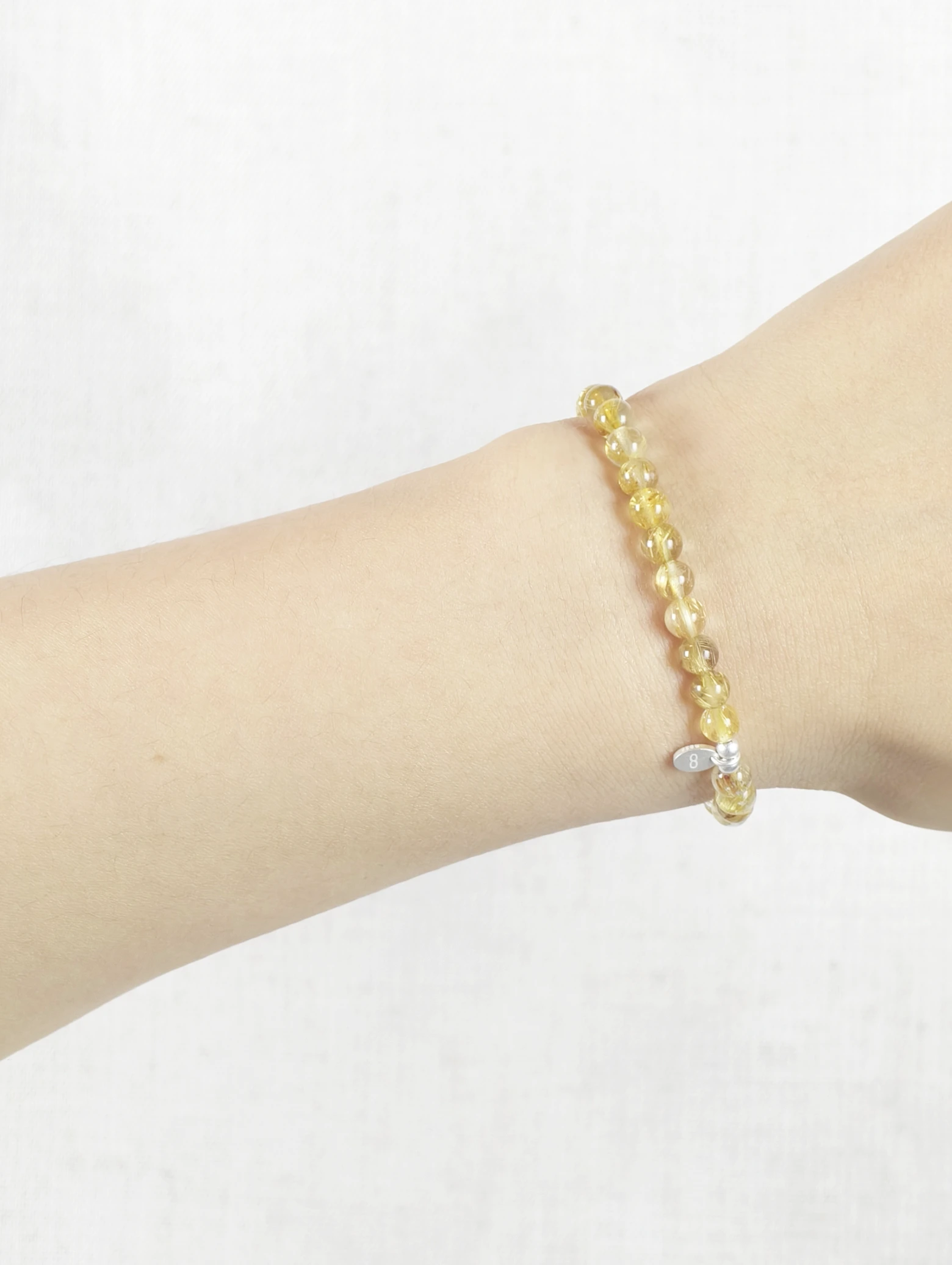 Premium Golden Rutilated Quartz 925 Sterling Silver Energy Bracelet