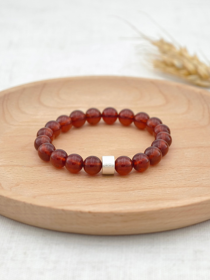 Bracelet Grenat Spessartine avec Tubes en Argent 925