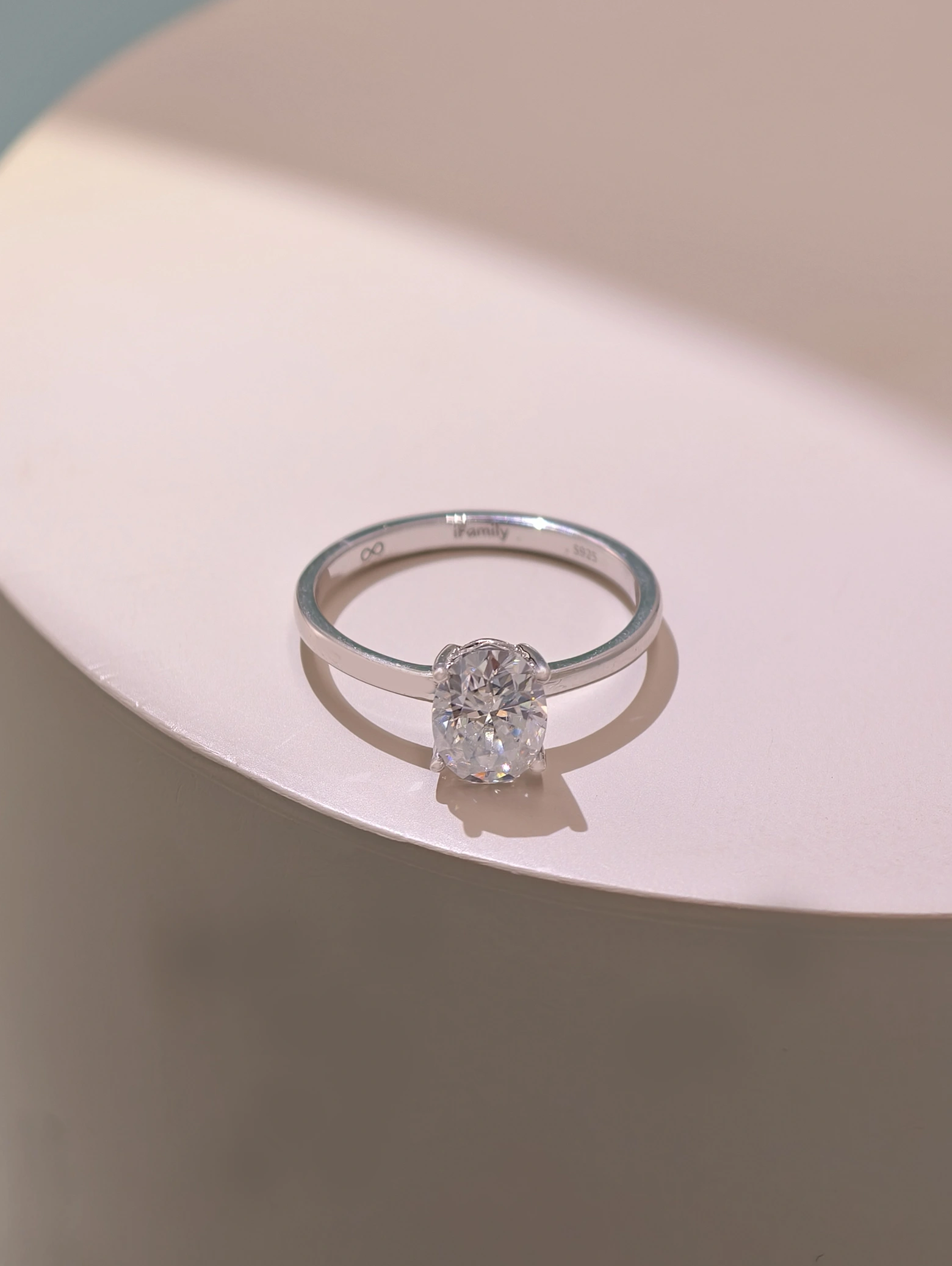 Moissanite 6x8mm Oval Solitaire 4-Prong Ring S925