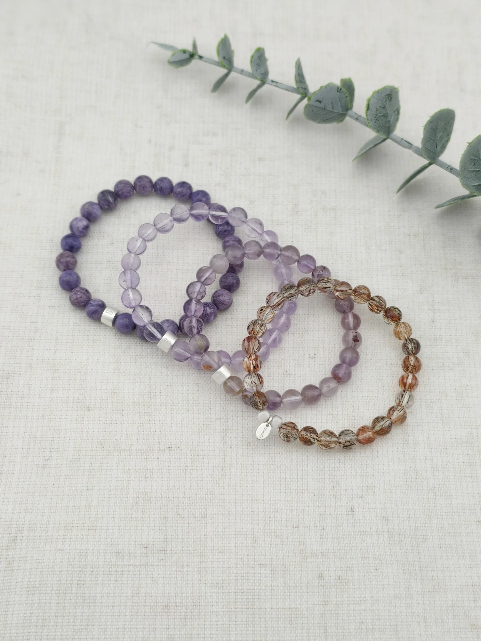 Tiefe Wandlung Edelstein Armband-Set mit 925 Silber