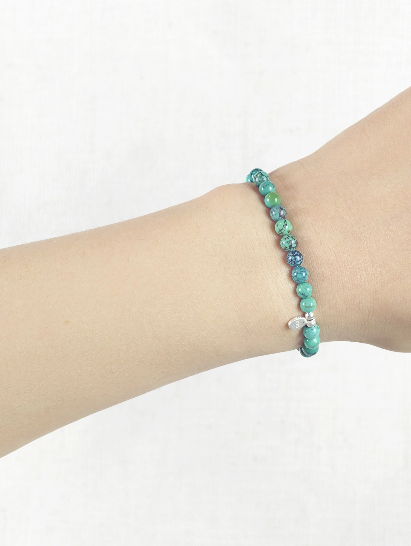 Bracelet en Turquoise Toile d'Araignée et Argent Sterling 925