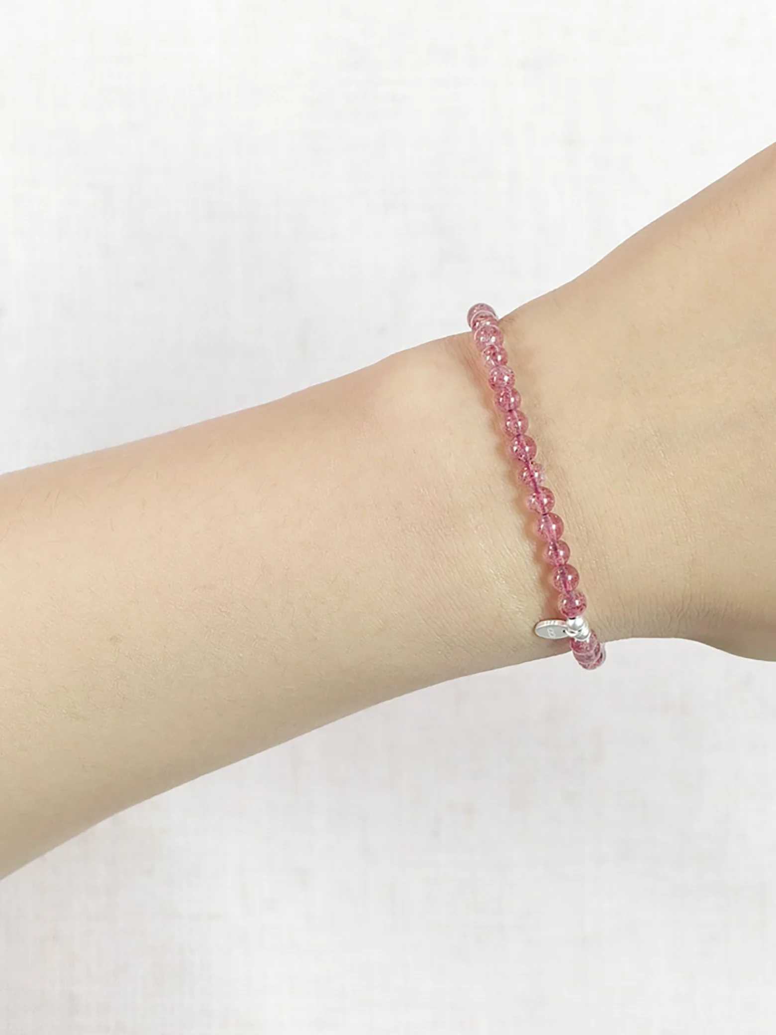 Erdbeerquarz 925er Sterlingsilber Armband