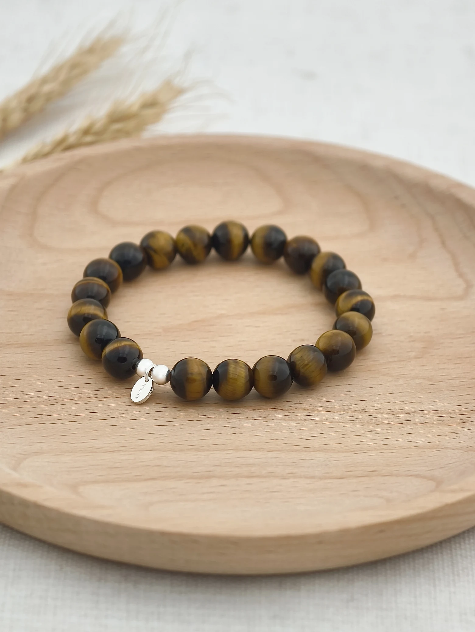 Gold-Tigerauge 925er Sterlingsilber Armband