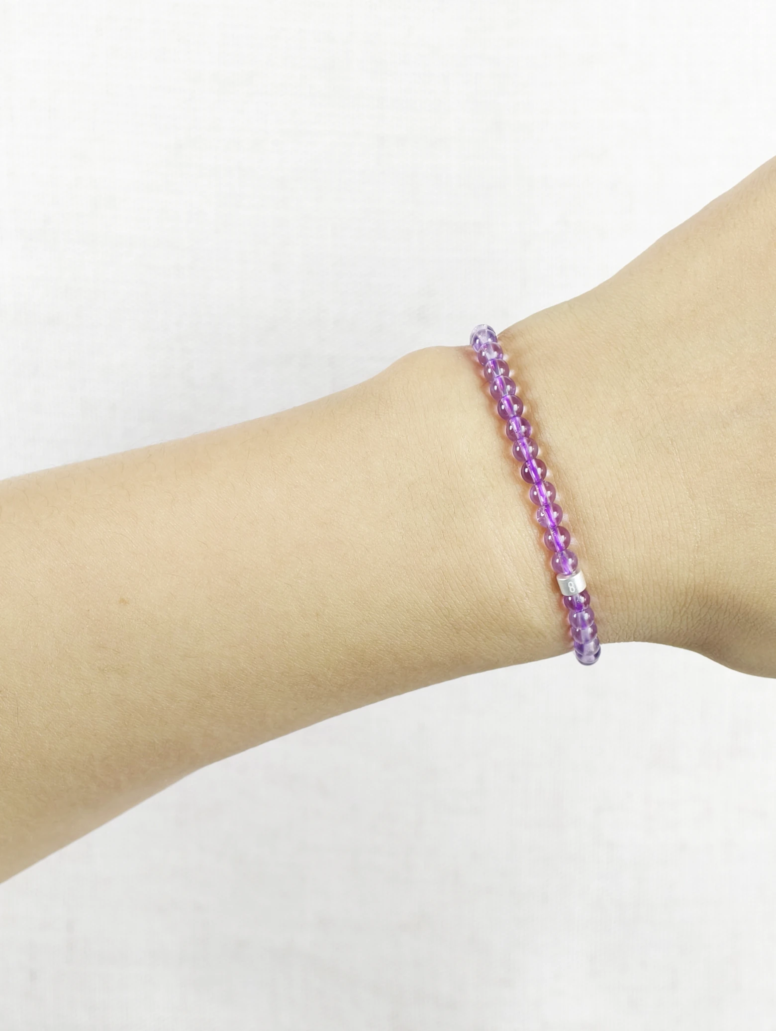 Bolivian Amethyst Energy Bracelet with 925 Silver Tubes