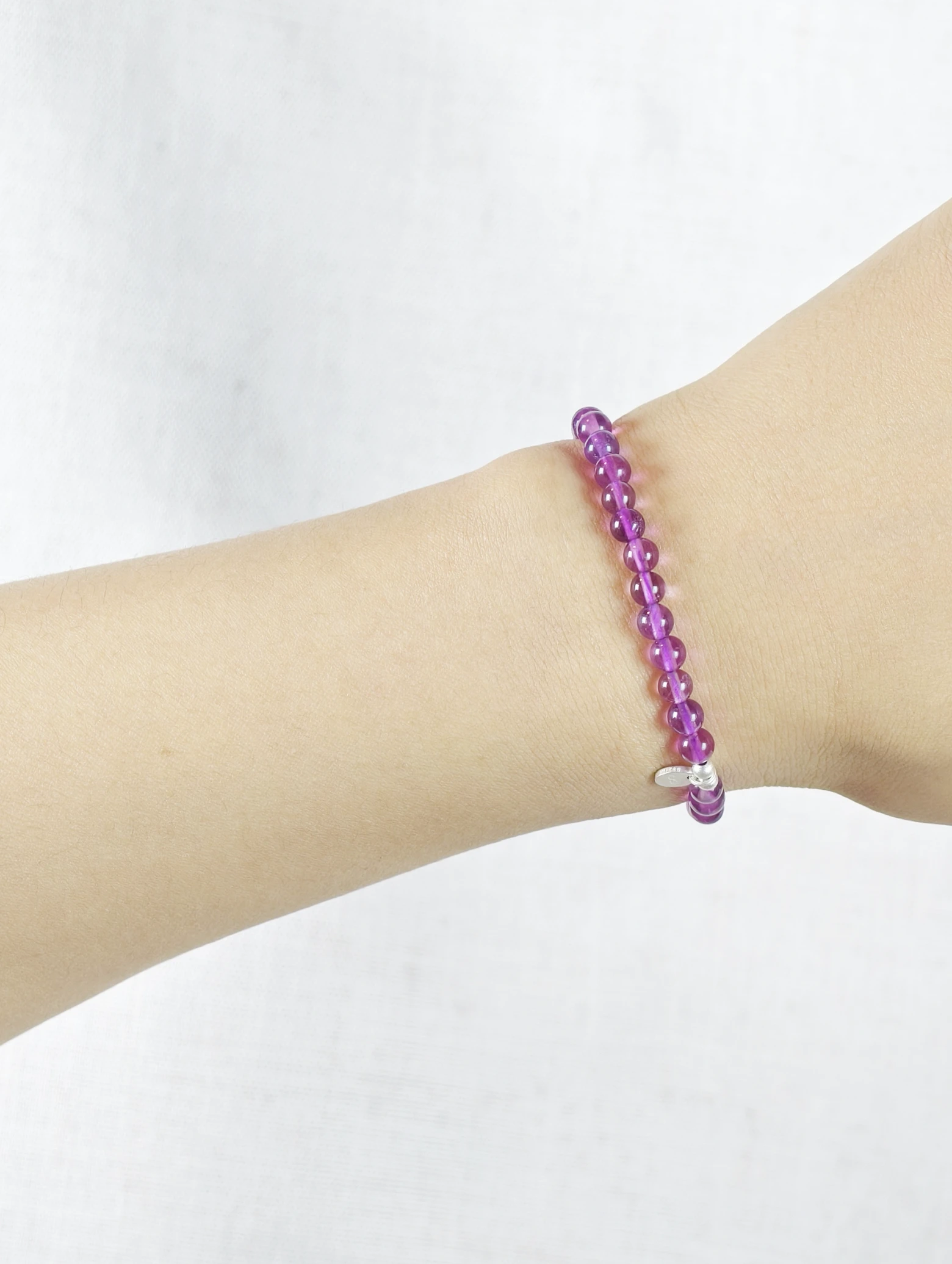 Violett-Fluorit 925er Sterlingsilber Armband