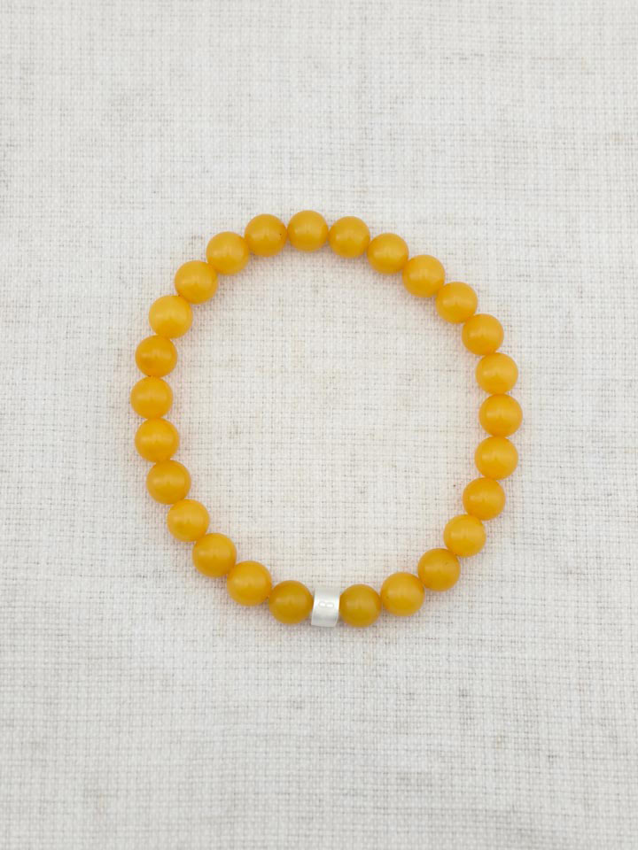 Butterscotch Baltischer Bernstein-Armband mit 925er Silber Röhrchen