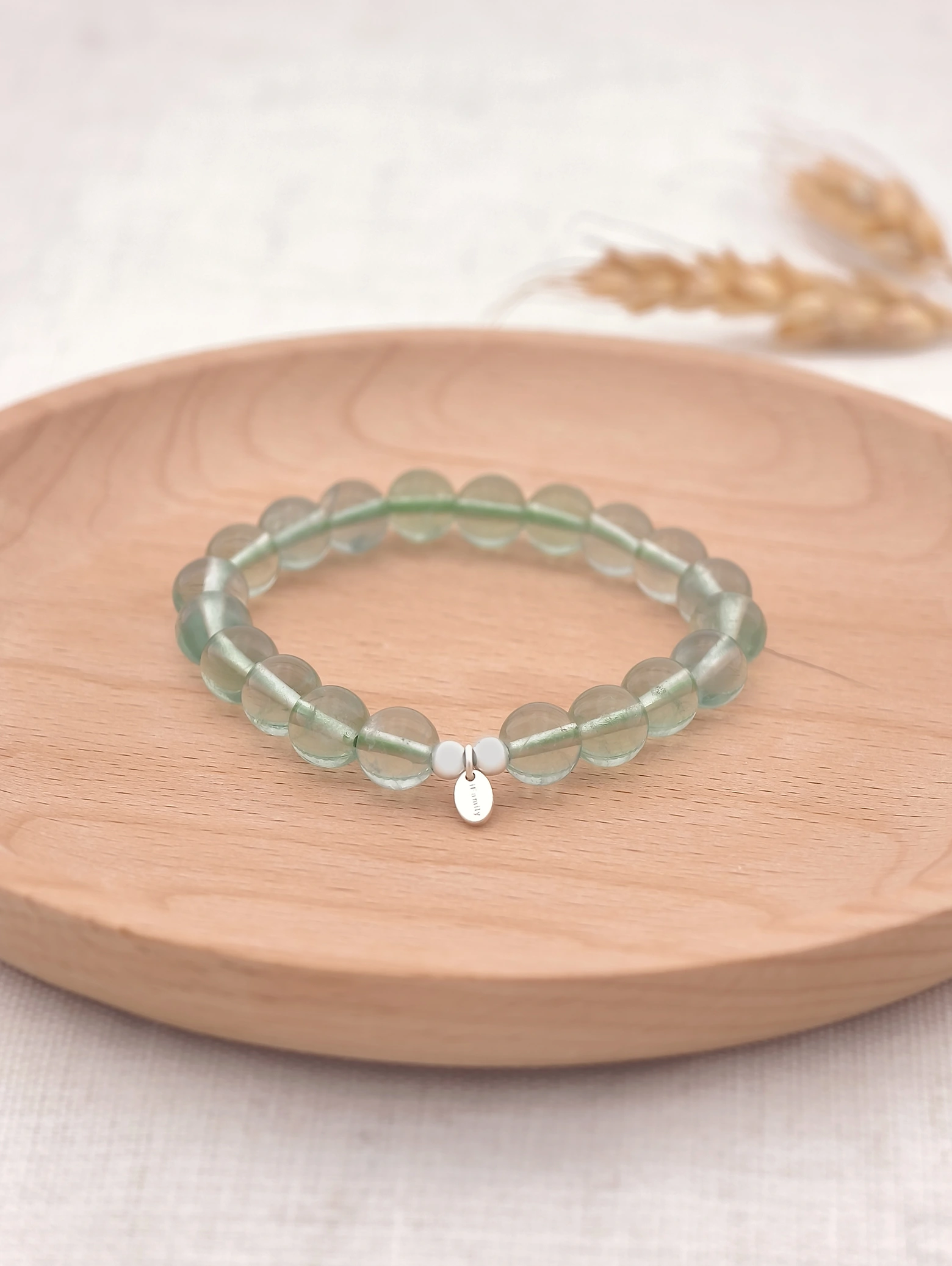 Pulsera de Fluorita Verde y Plata de Ley 925