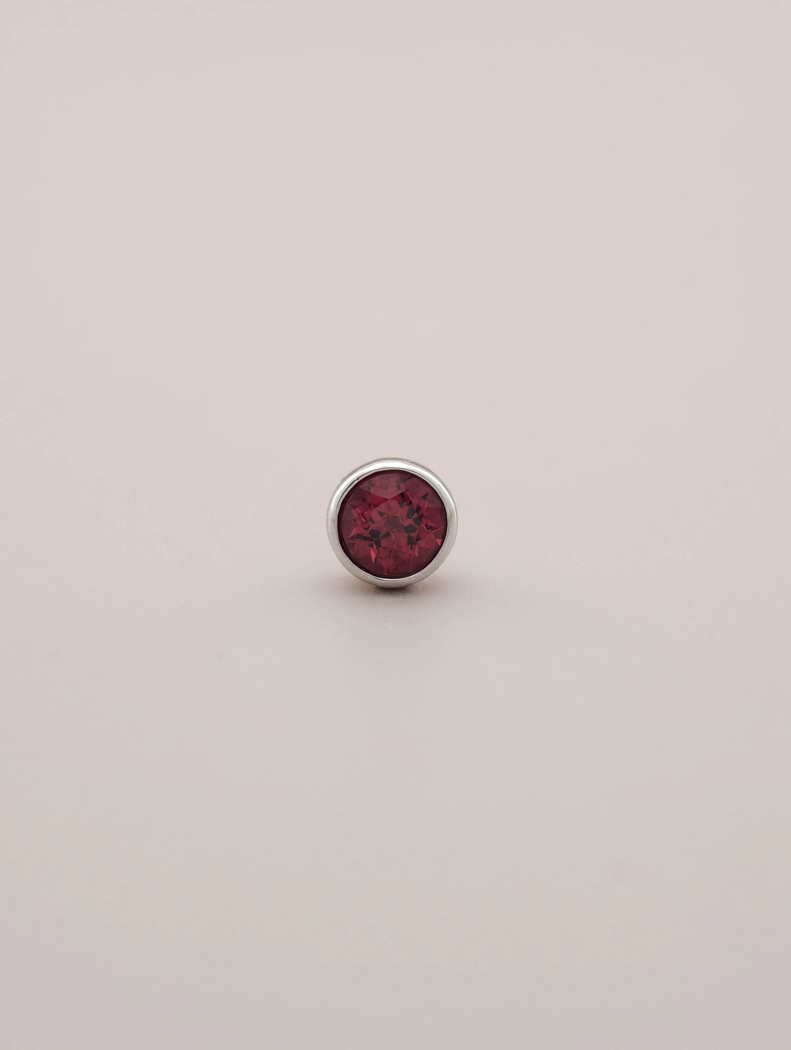 Natural Pyrope Garnet Bezel Set Solitaire S925 Stud Earrings