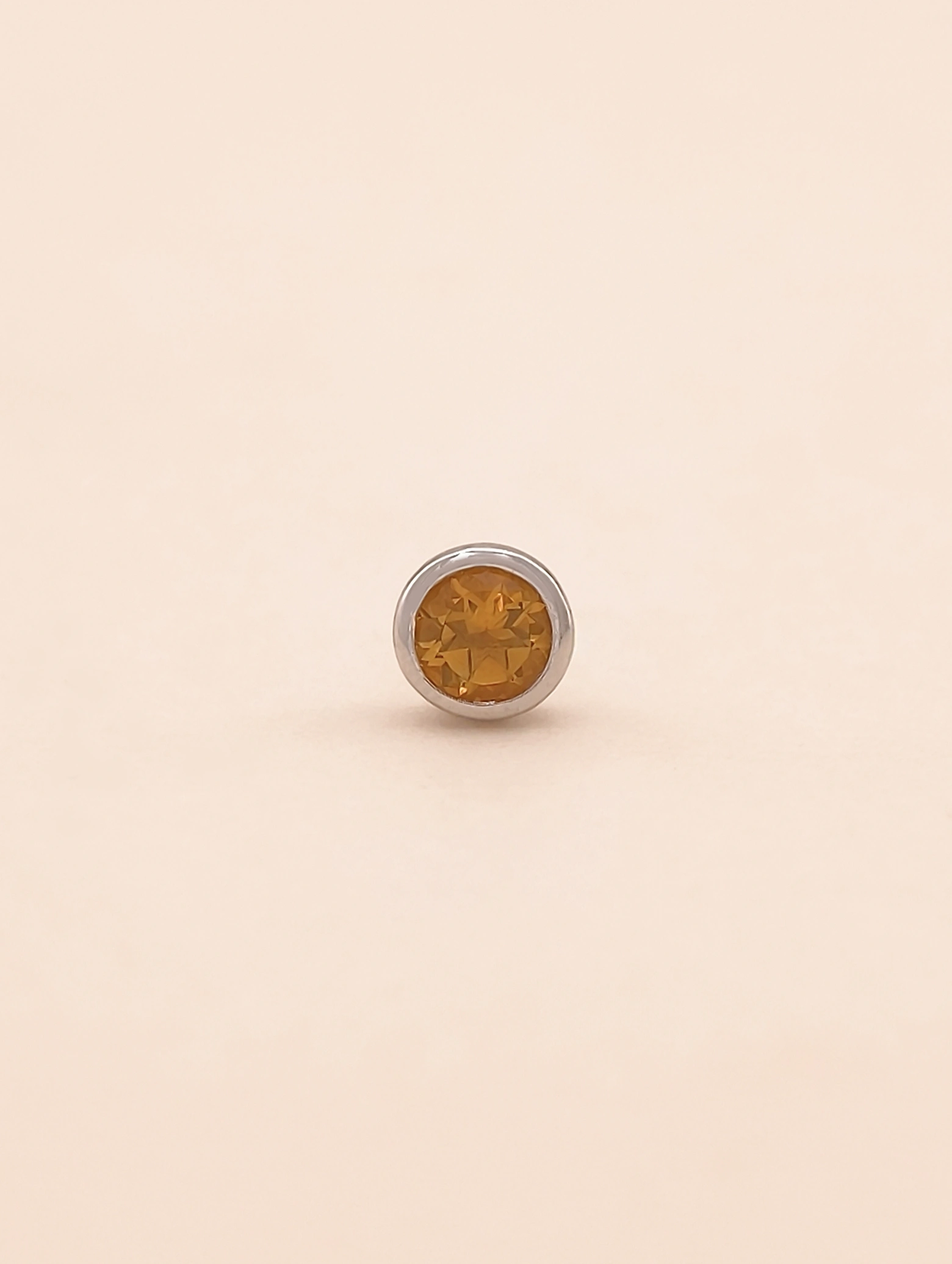 Natural Citrine Bezel Set Solitaire S925 Stud Earrings