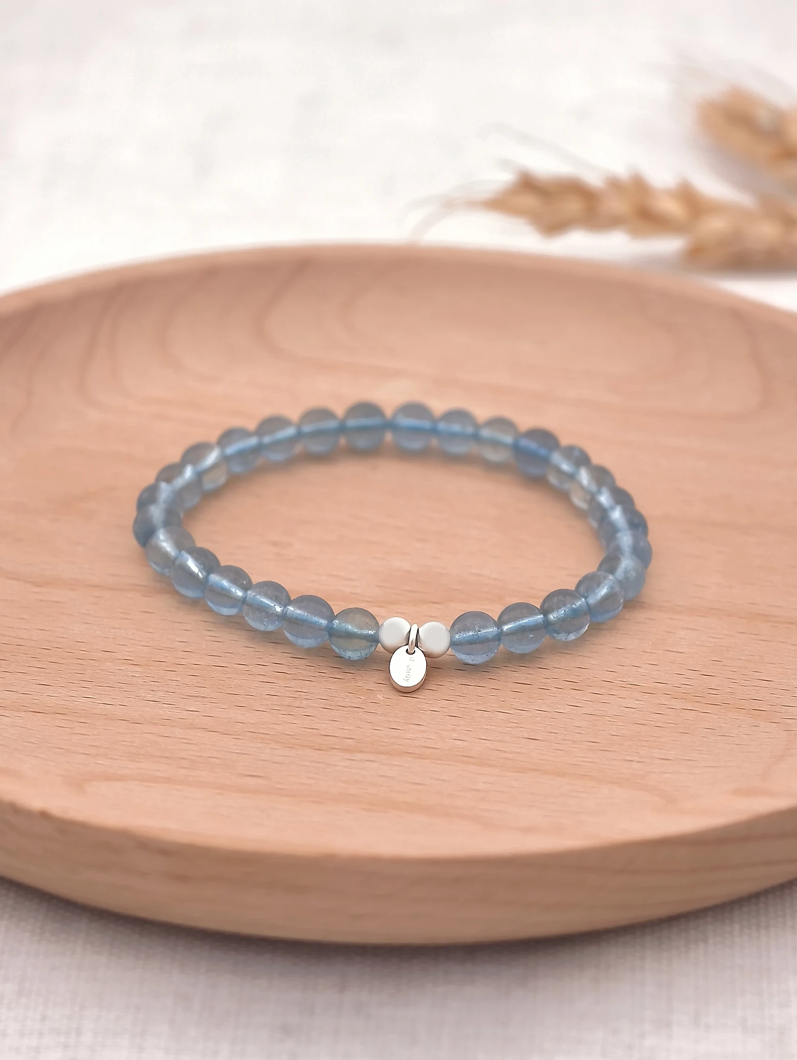 Pulsera de Aguamarina Azul Profundo y Plata de Ley 925